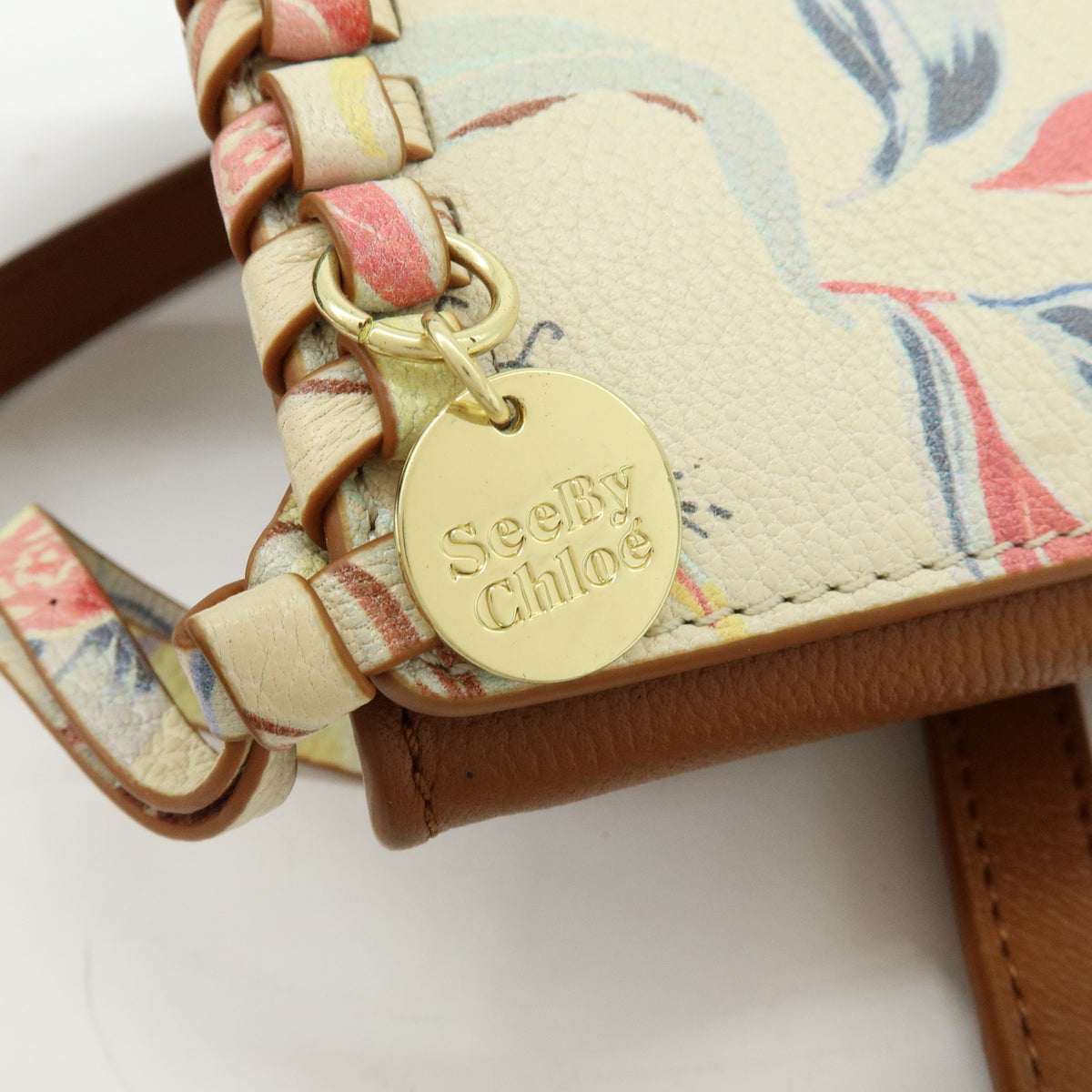 Chloe See By Chloe TILDA Leather Suede 2Way Shoulder Bag Off White