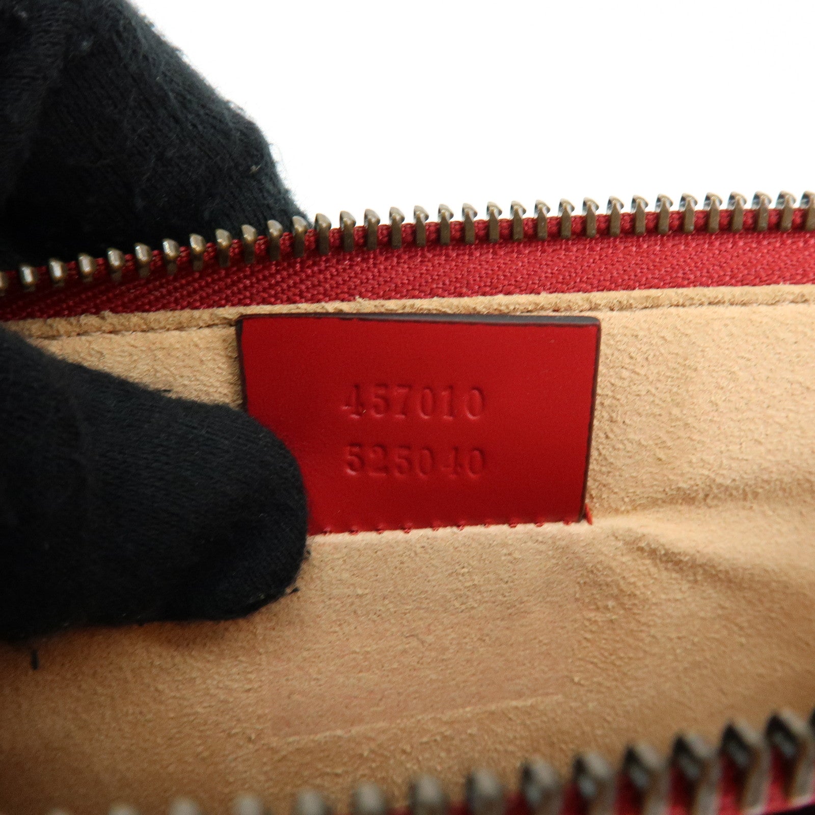 GUCCI Leather Gucci Ghost Skull Print Clutch Bag Flat Pouch Red 457010