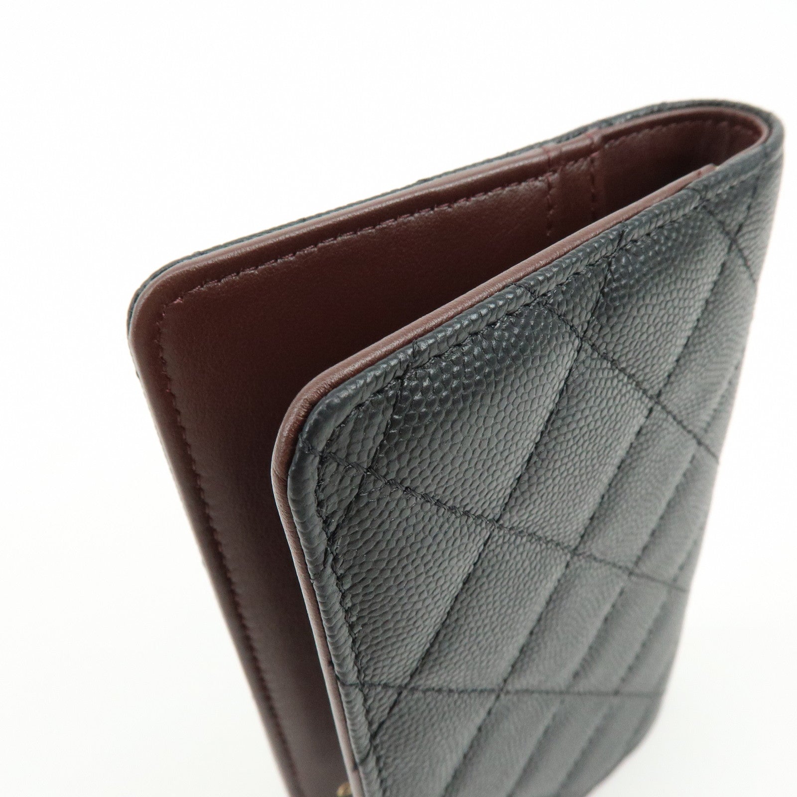 CHANEL COCO Mark Matelasse Caviarskin Agenda Cover Black