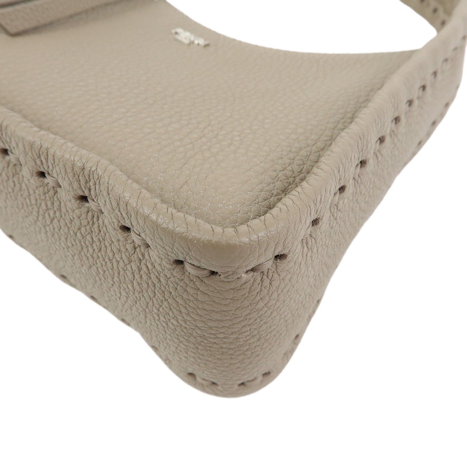 FENDI Selleria Calf Fendessence Small Hand Bag Greige 8BS094