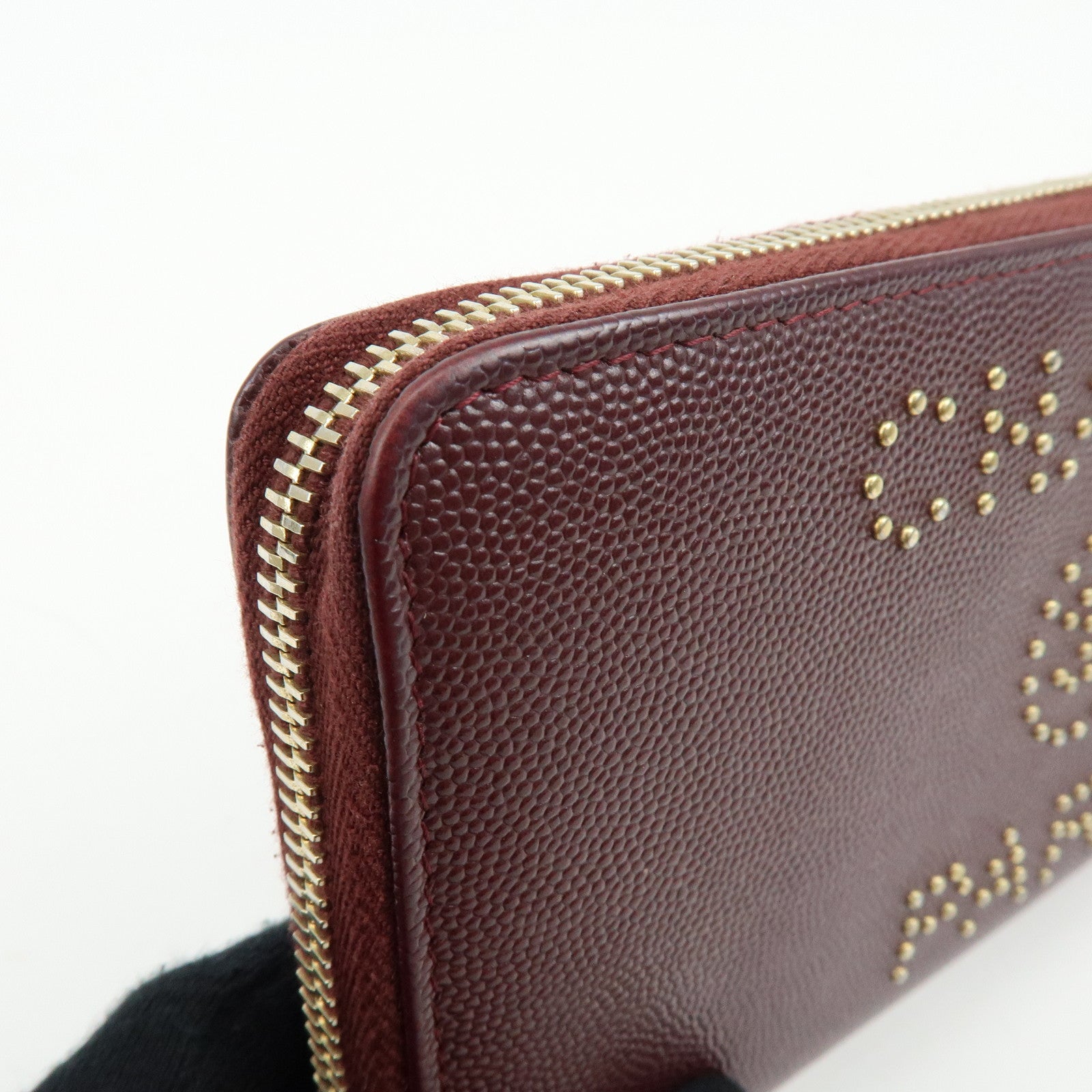 CHANEL Deauville COCO Mark Caviarskin Round Zippy Long Wallet A82281