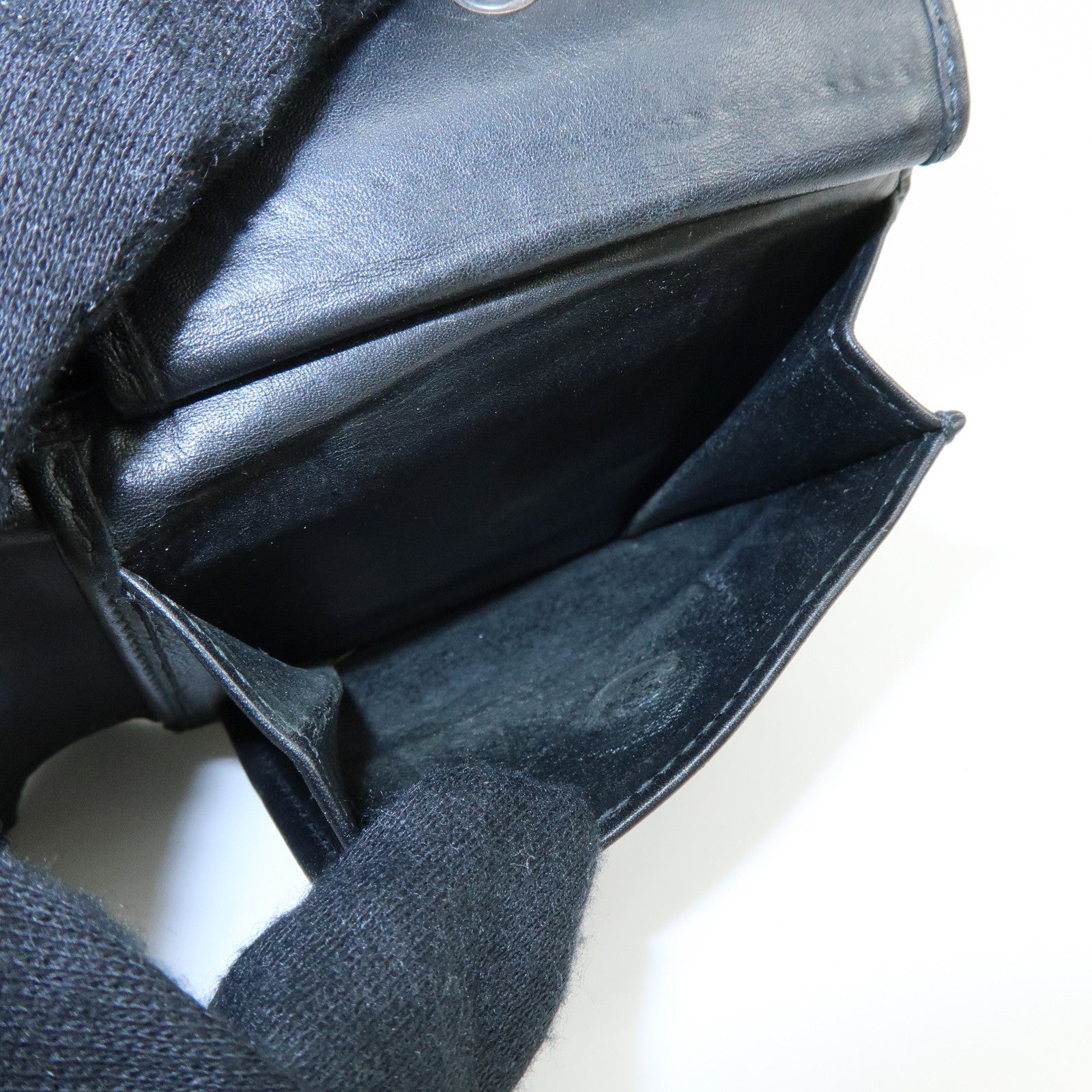Bottega Veneta Intrecciato Leather Bi-fold Comact Wallet Black 193642