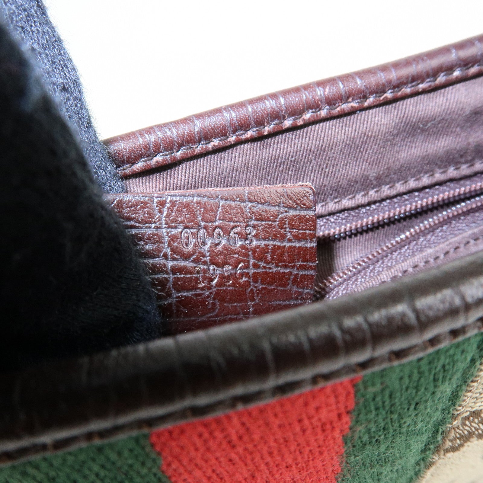 GUCCI Sherry Jackie GG Canvas Leather Shoulder Bag Hand Bag Bown 00963