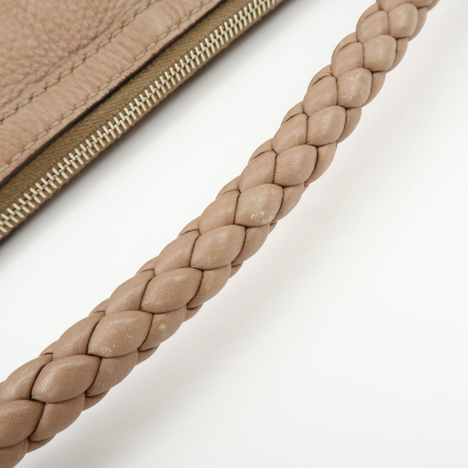 GUCCI Bamboo Leather Shoulder Bag Hand Bag Pink Beige 269949