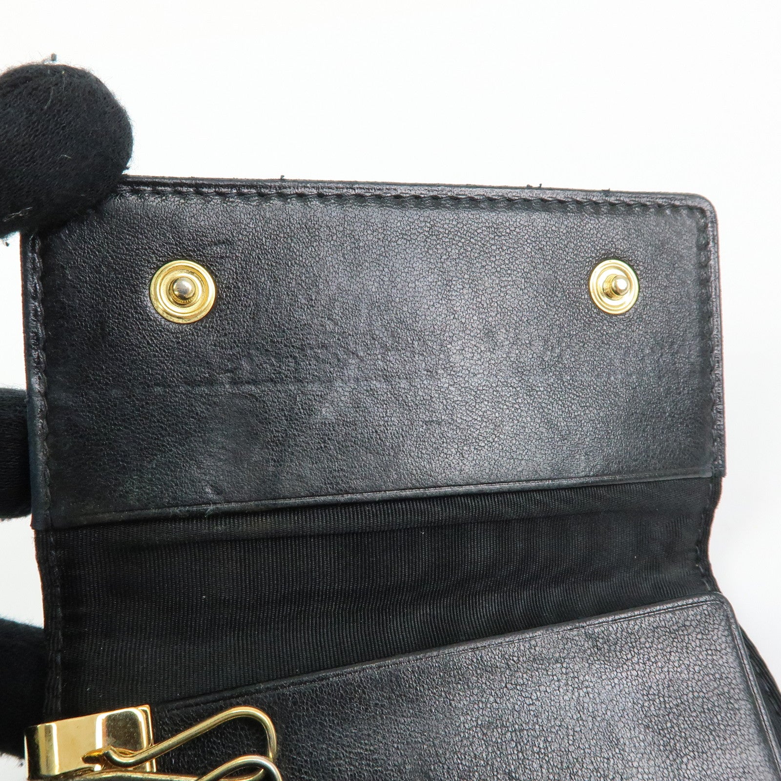 CHANEL COCO Mark Cavierskin Key Case Key Holder Black