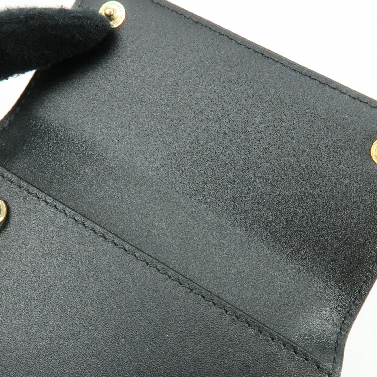 LOEWE Repeat Anagram Calf Leather 6 Ring Key Case Key Holder Black