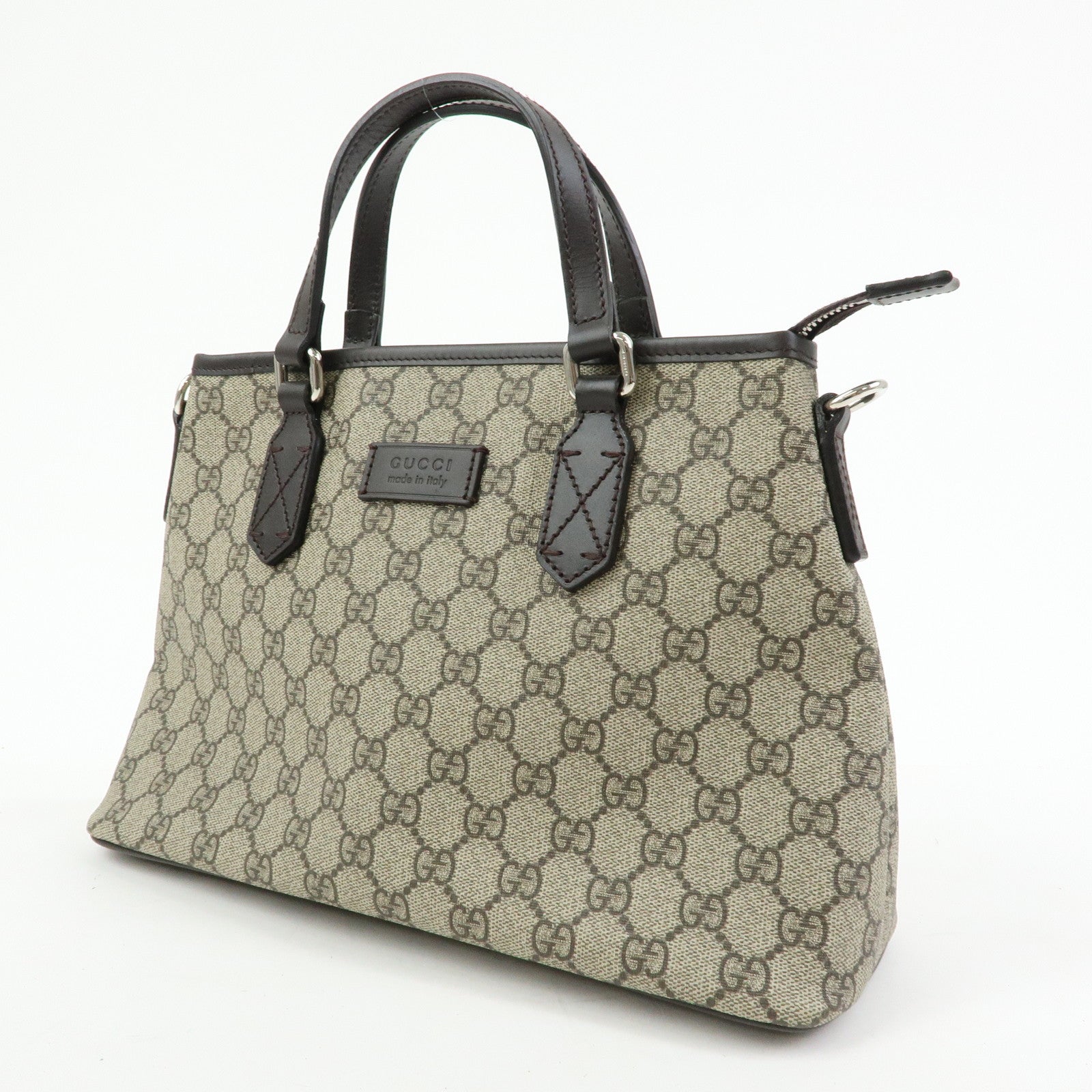 GUCCI GG Supreme 2Way Bag Hand Bag Shoulder Bag Beige Brown 429019