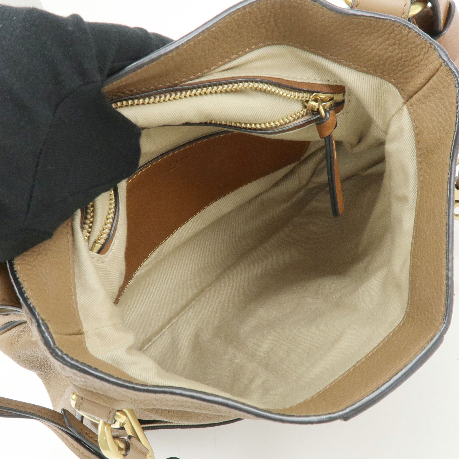 Chloe Lexa Leather 2Way Bag Shoulder Bag Hand Bag Brown