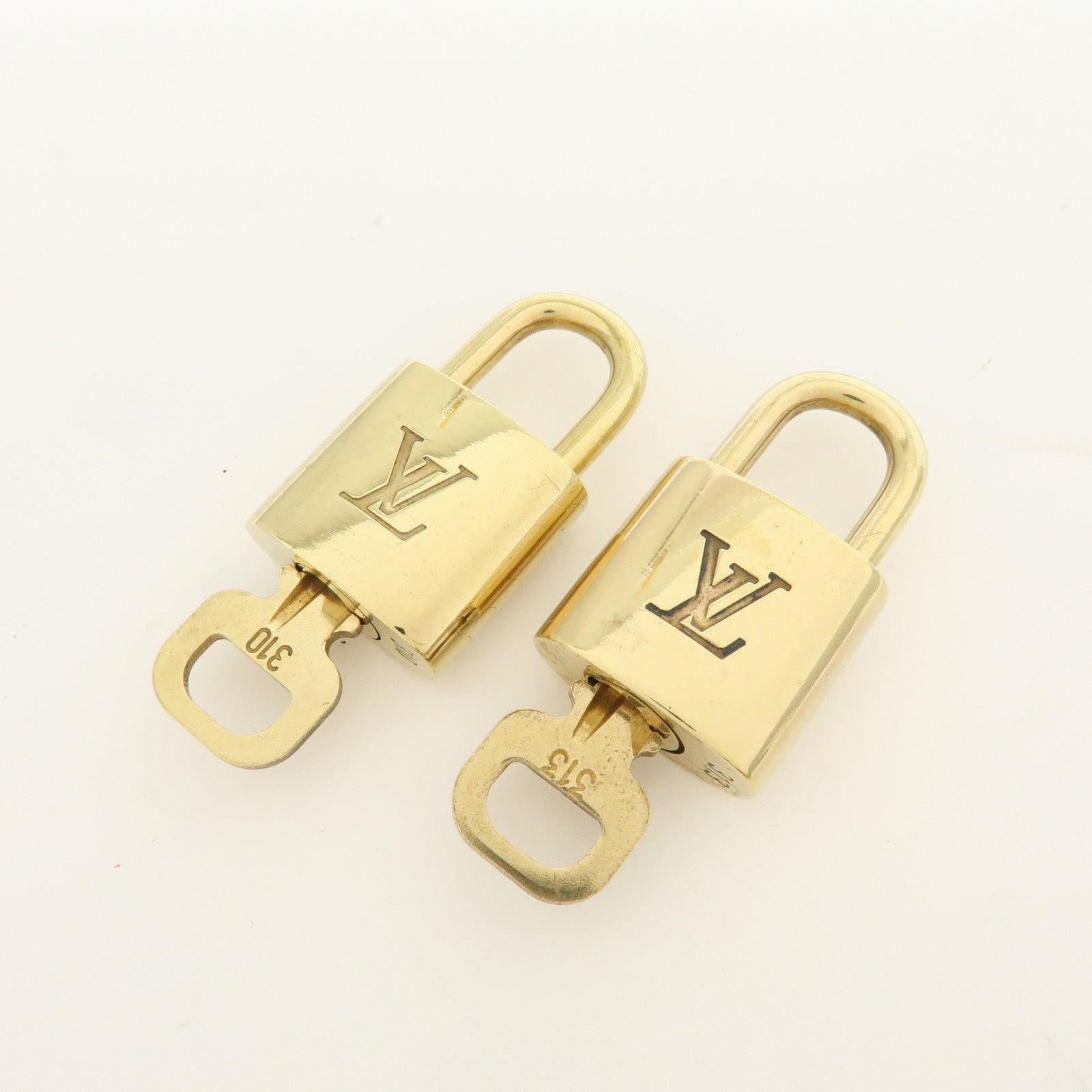 Louis Vuitton Lot of 10 Metal Lock & Key Cadena Key Lock Gold
