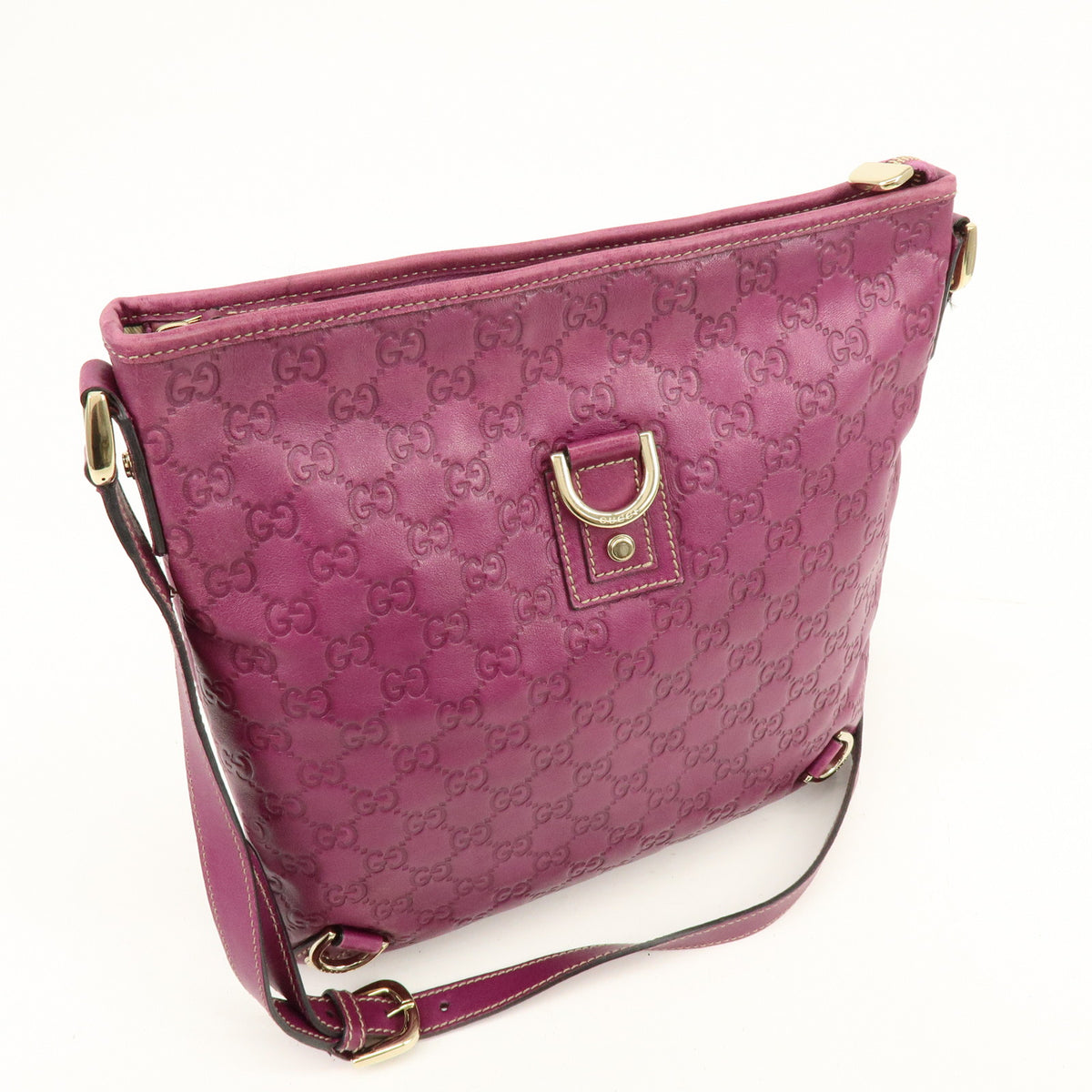 GUCCI Abbey Guccissima Leather Shoulder Bag Crossbody Bag Purple 131326