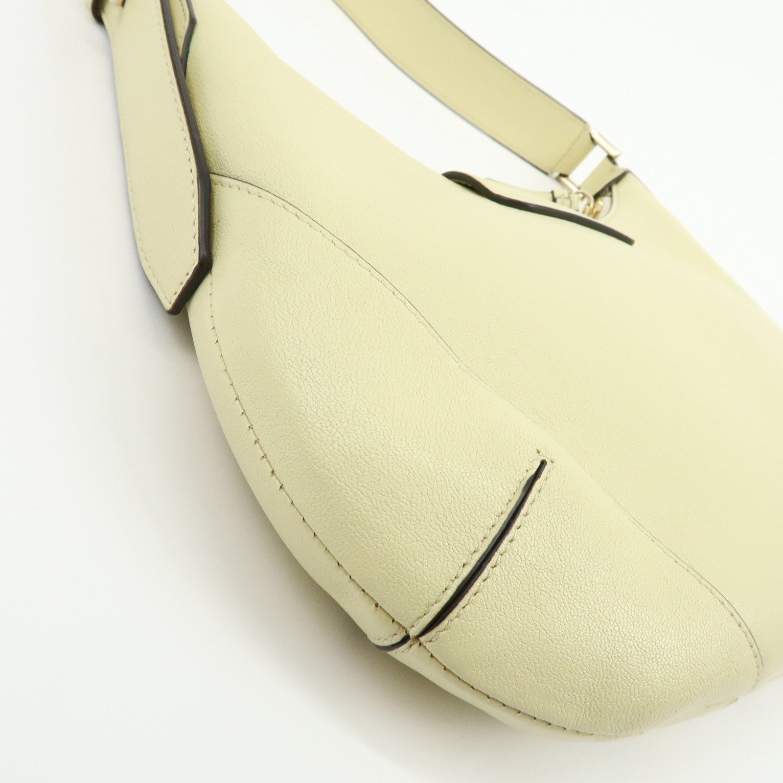 JIMMY CHOO Flap Leather Hand Bag Shoulder Bag Yellow Beige