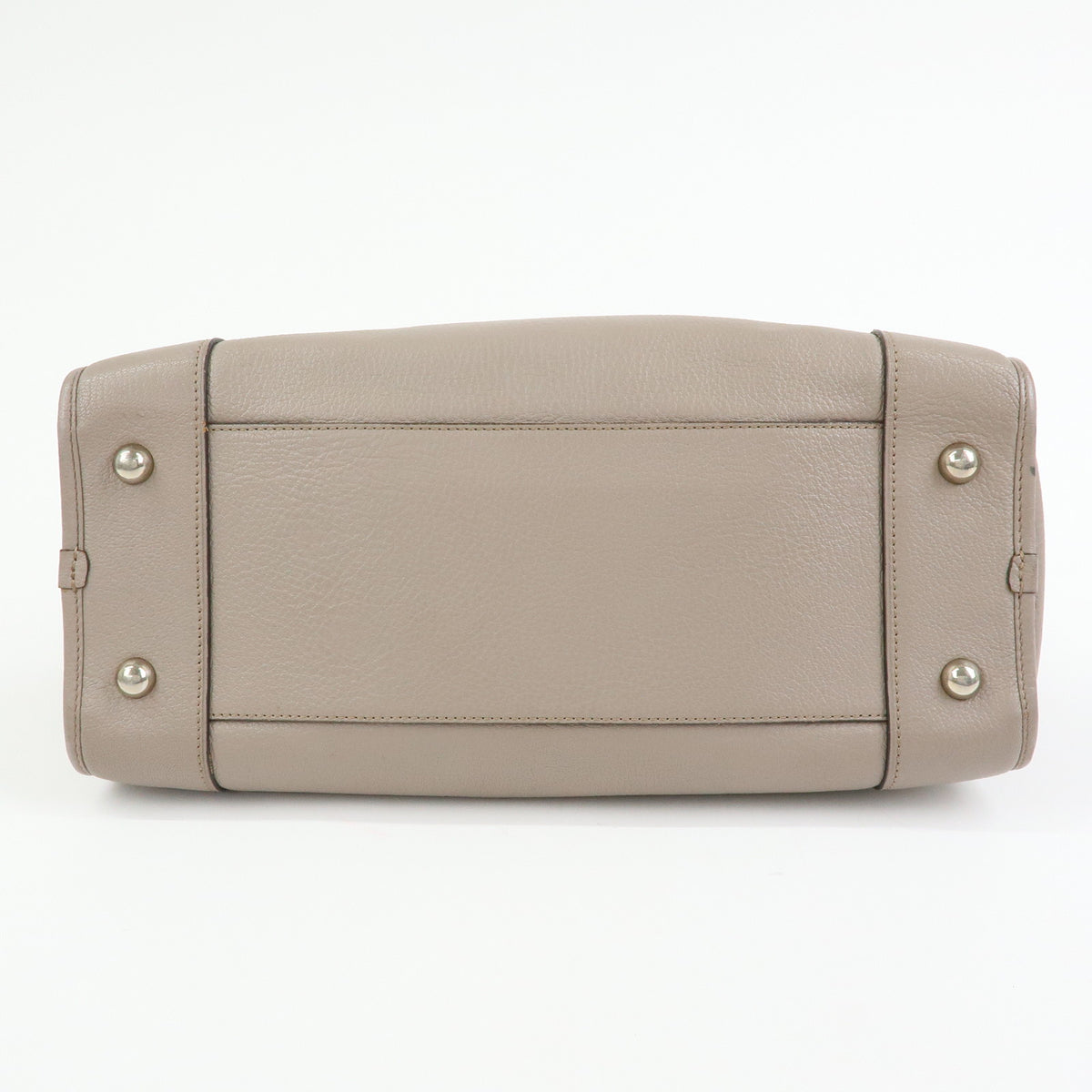 LOEWE Anagram Amazona 36 Leather Hand Bag Boston Bag Greige