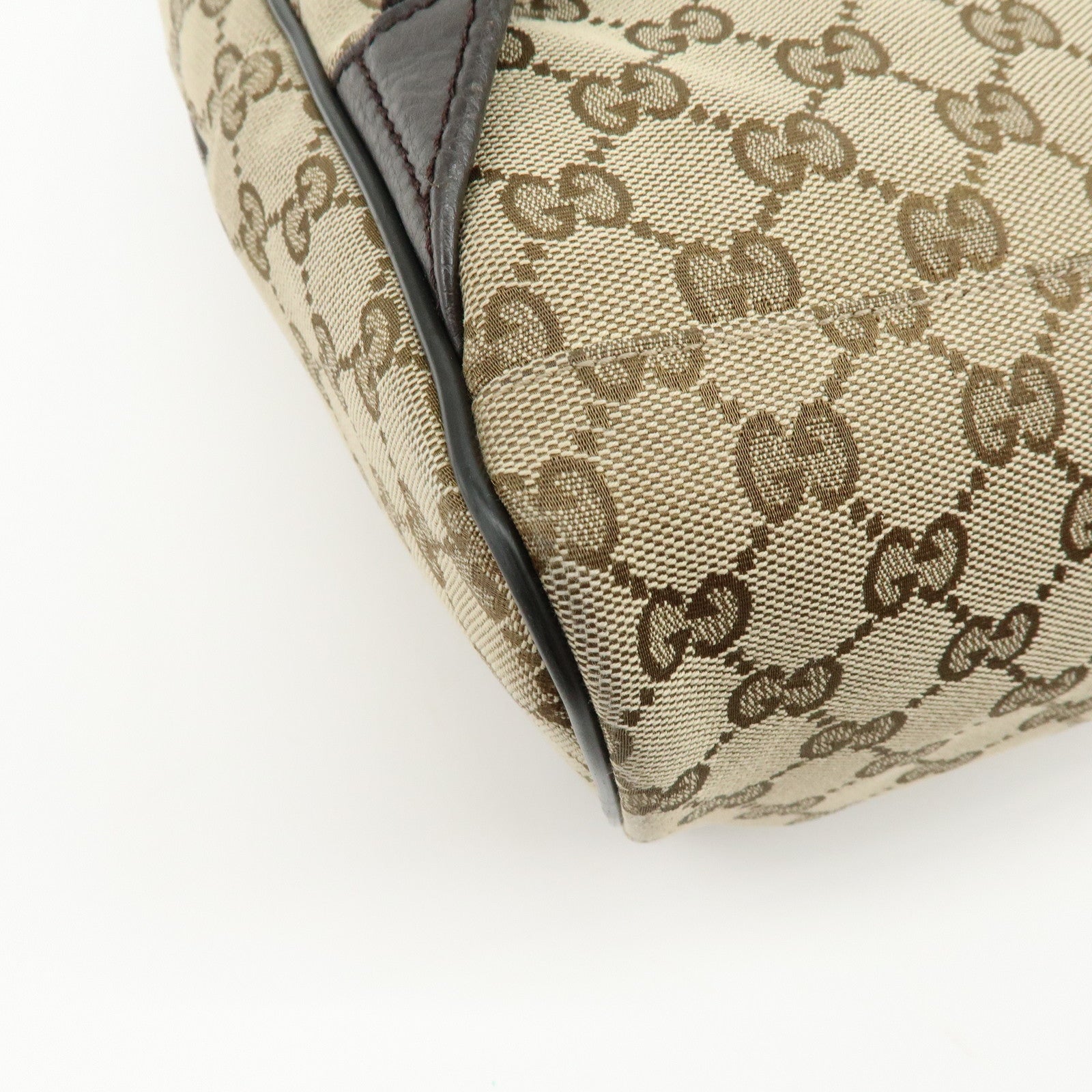 GUCCI GG Canvas Leather Backpack Rucksuck Beige Brown 449906