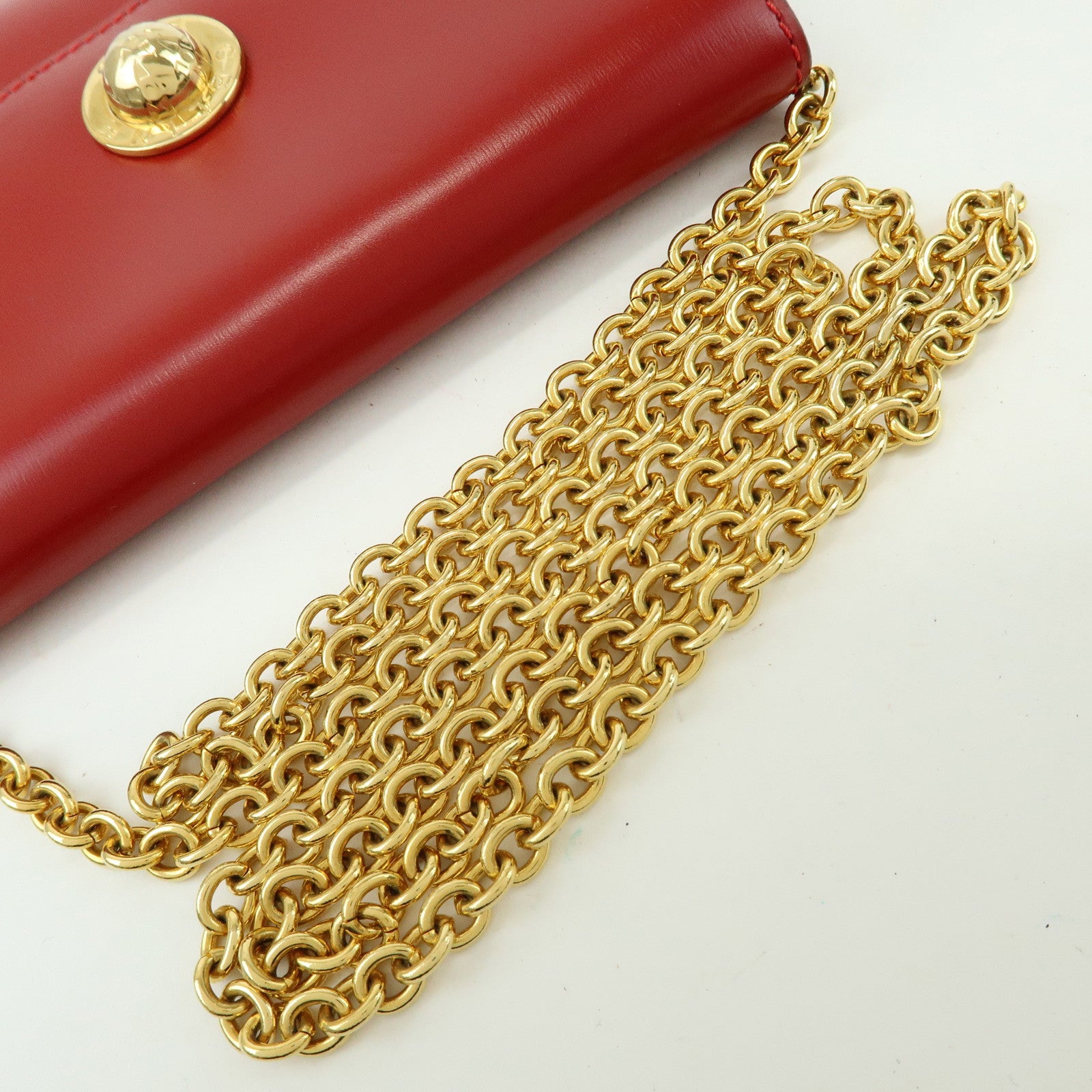 CELINE Starball Leather Chain Shoulder Bag Crossbody Bag Red