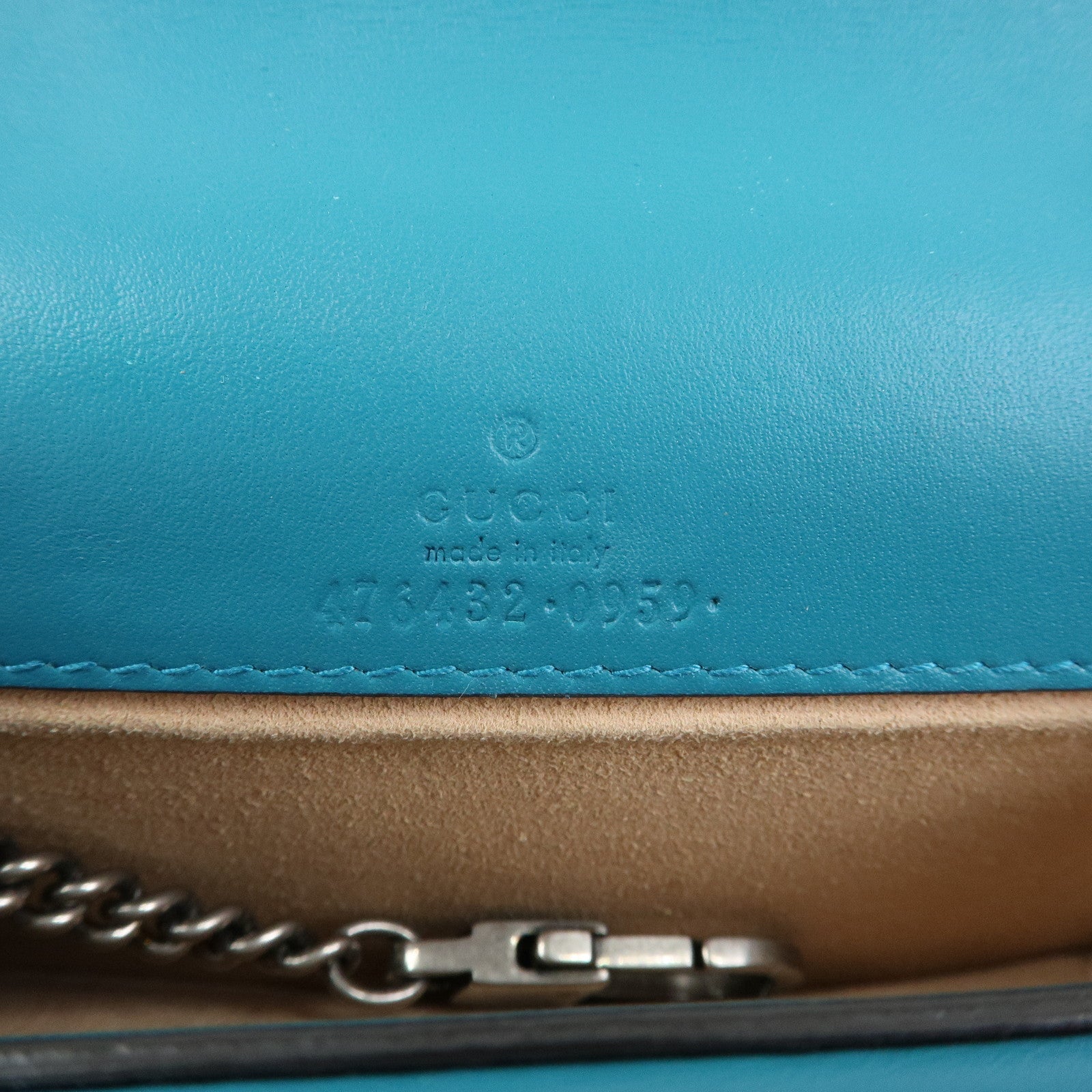 GUCCI Dionysus Super Mini Bag Velour Chain Shoulder Bag Green 476432