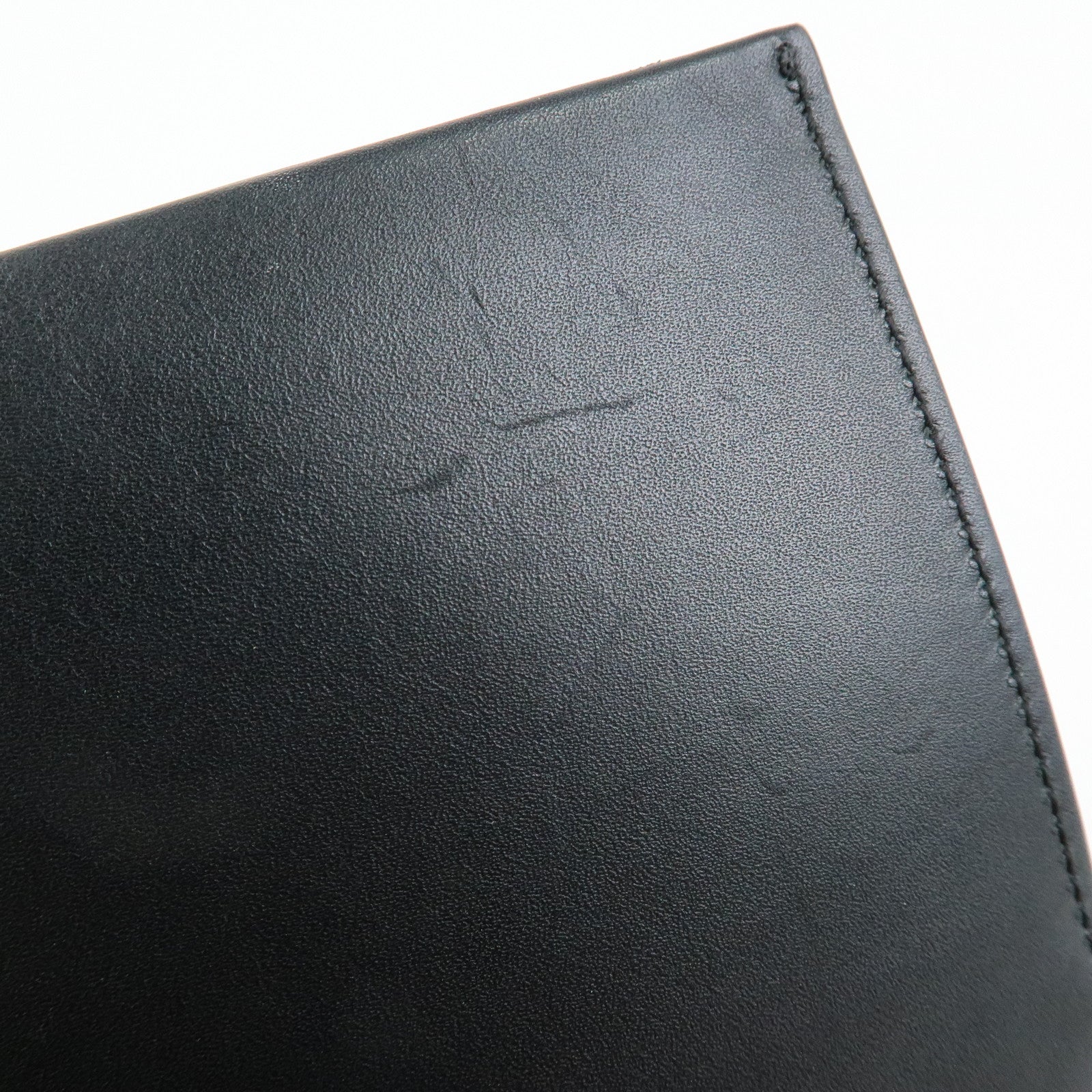 SAINT LAURENT PARIS Leather Chain Shoulder Bag Black 474366