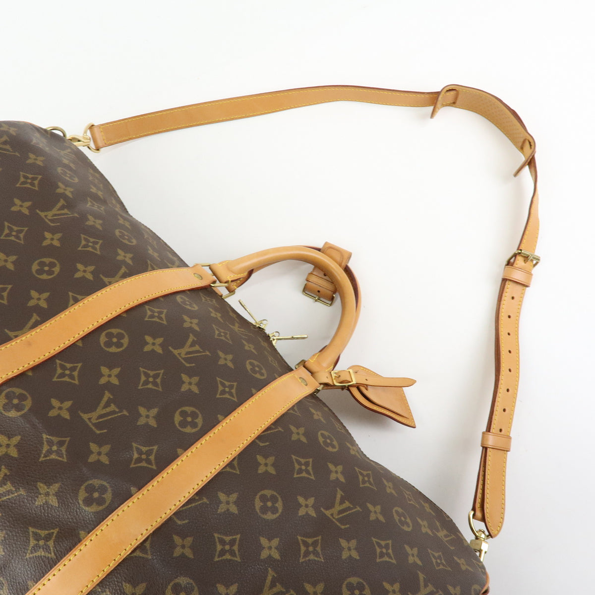 Louis Vuitton Keep All Bandouliere 55 Boston Bag Brown M41414