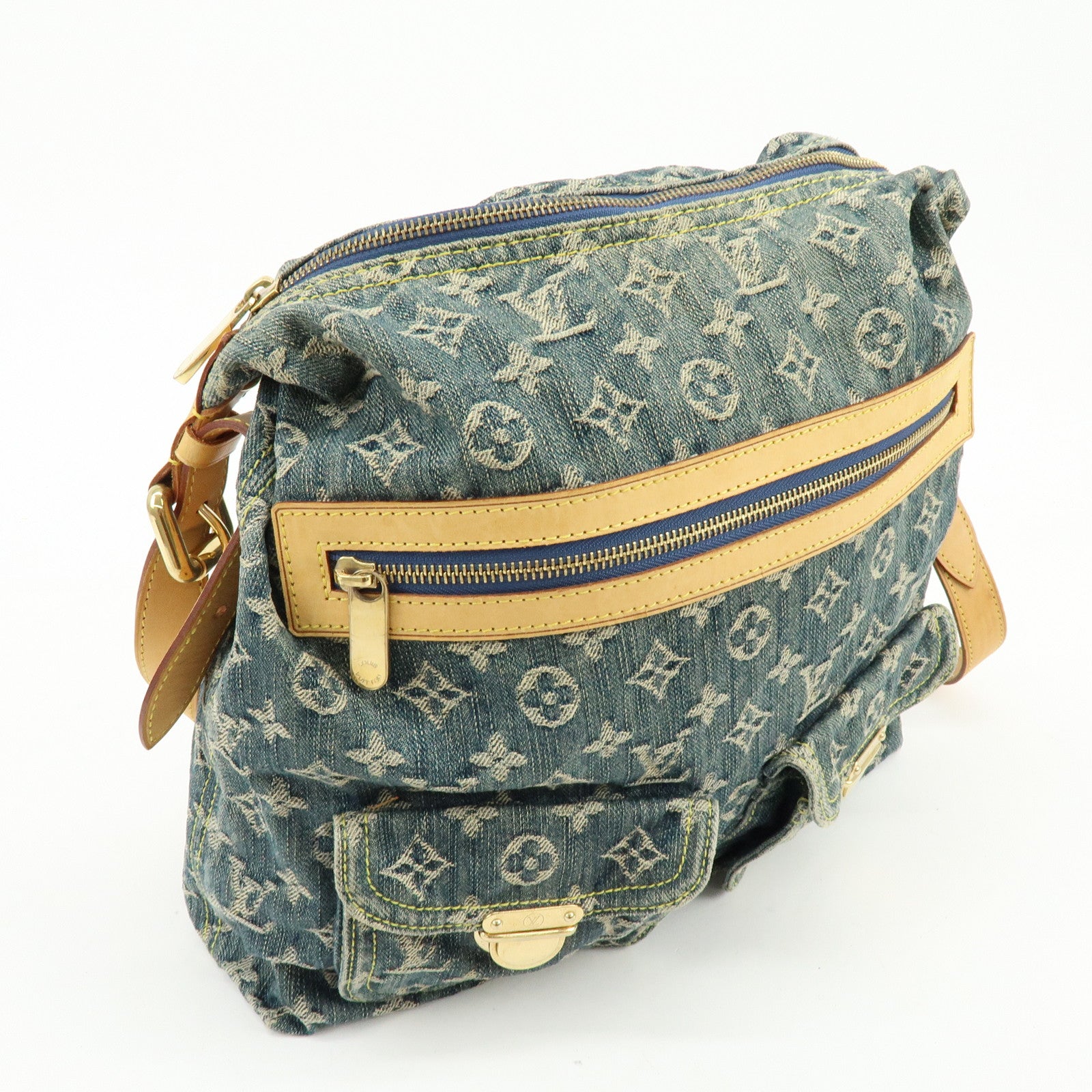 Louis Vuitton Monogram Denim Baggy GM Shoulder Bag Blue M95048