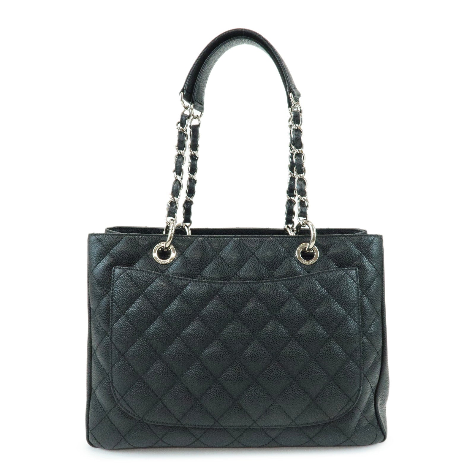 CHANEL Matelasse COCO Mark Caviarskin Shoulder Bag Black A50995