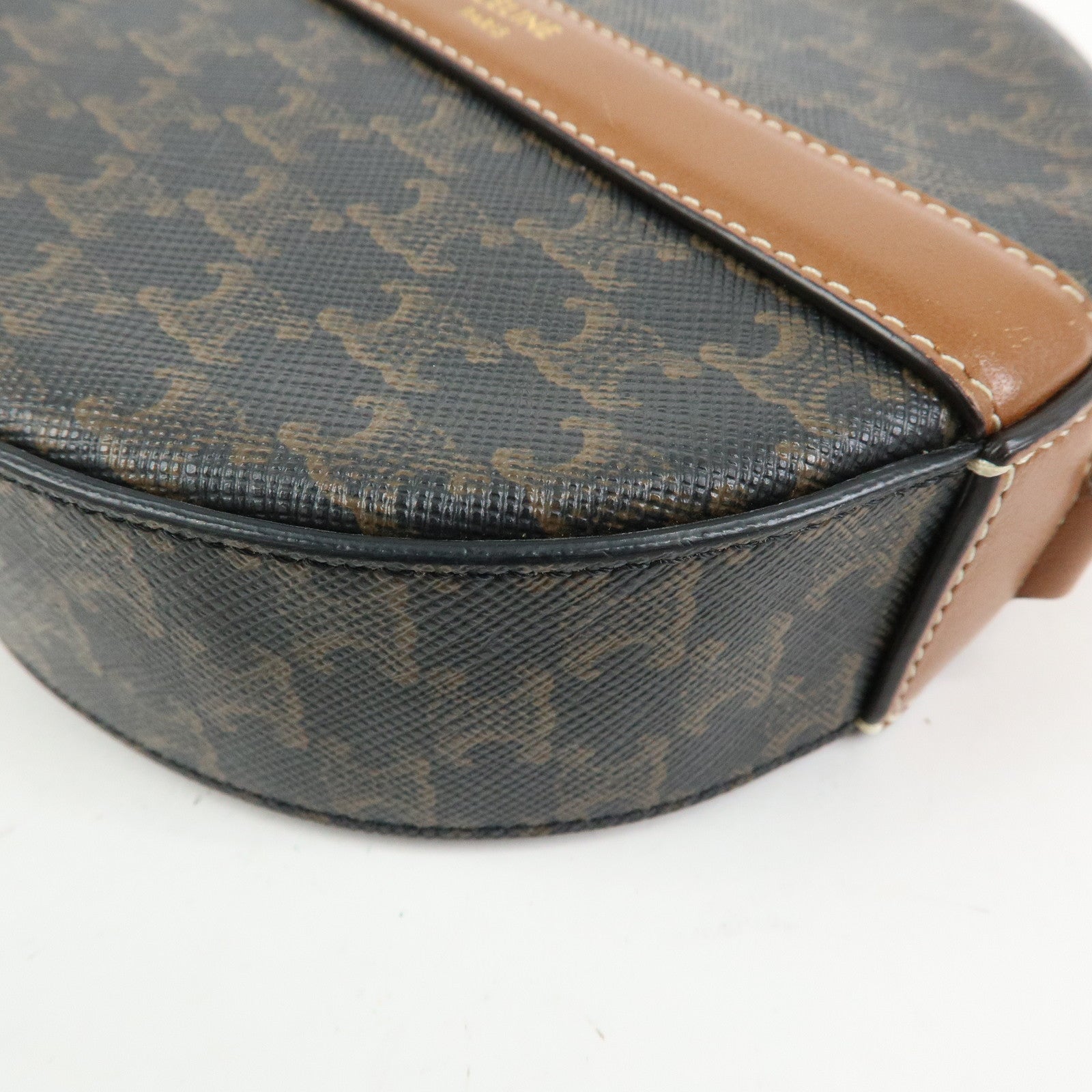 CELINE Triomphe PVC Leather Shoulder Bag Crossbody Bag Brown
