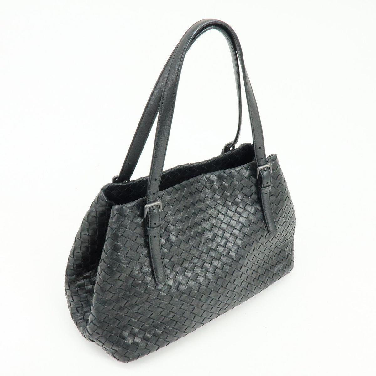 BOTTEGA VENETA Intrecciato Chester Leather Shoulder Bag Tote Bag Black