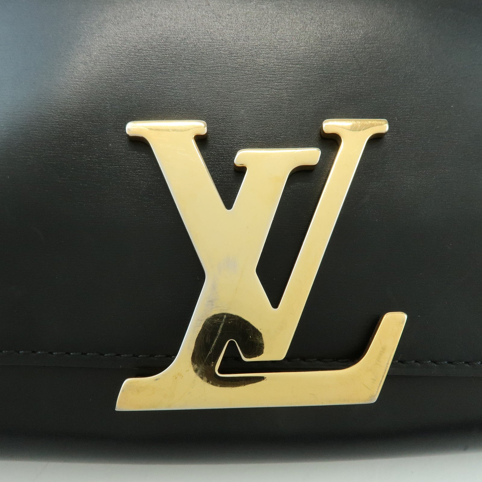 Louis Vuitton Pochette Louise MM Leather Chain Shoulder Bag Noir M51033
