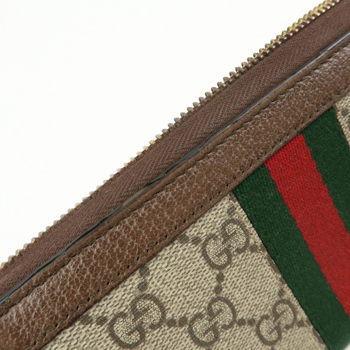 GUCCI Ophidia Sherry GG Supreme Leather Round Zippy Wallet 523154