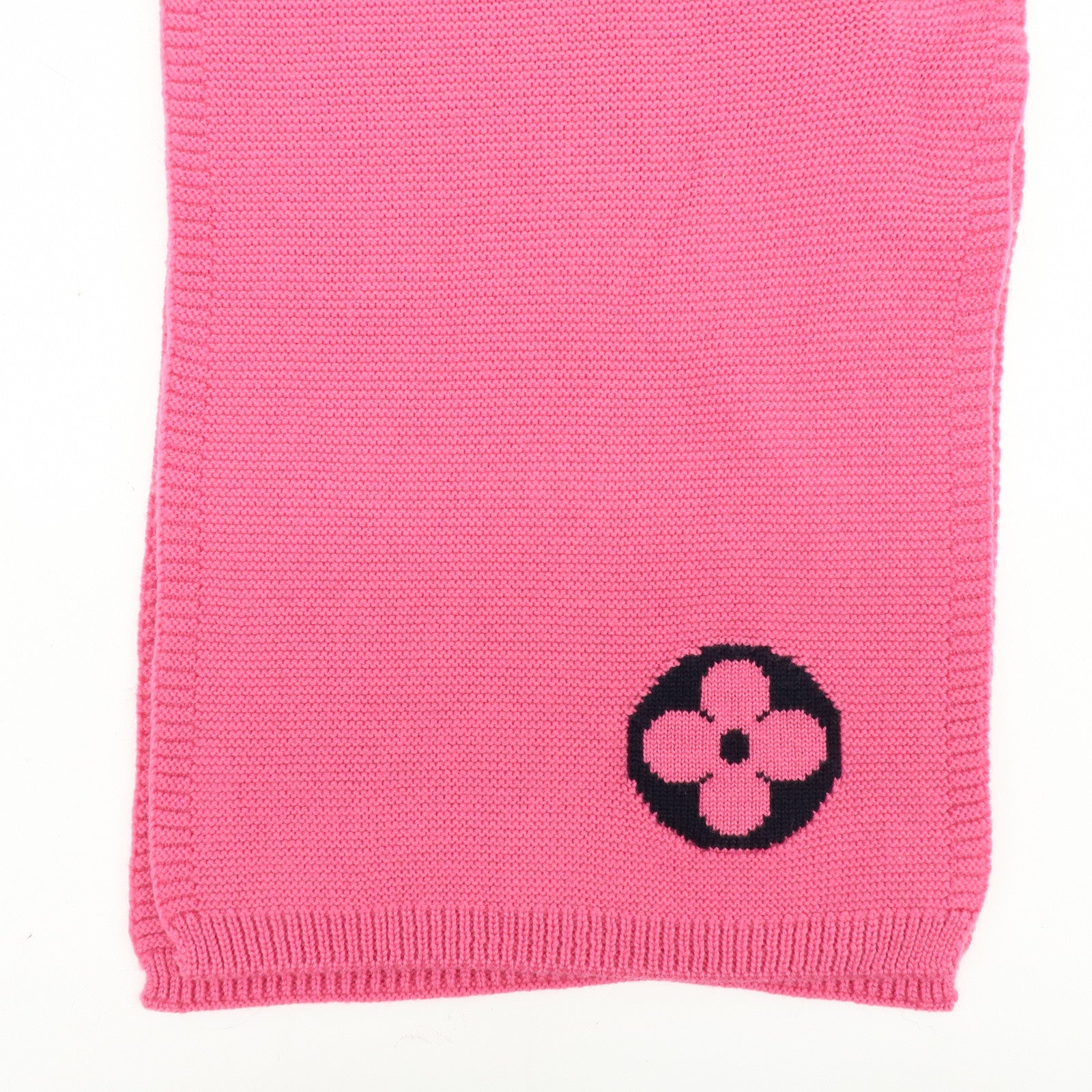 Louis Vuitton Echarpe LV Collage Wool 100% Scarf Stole Pink M71136