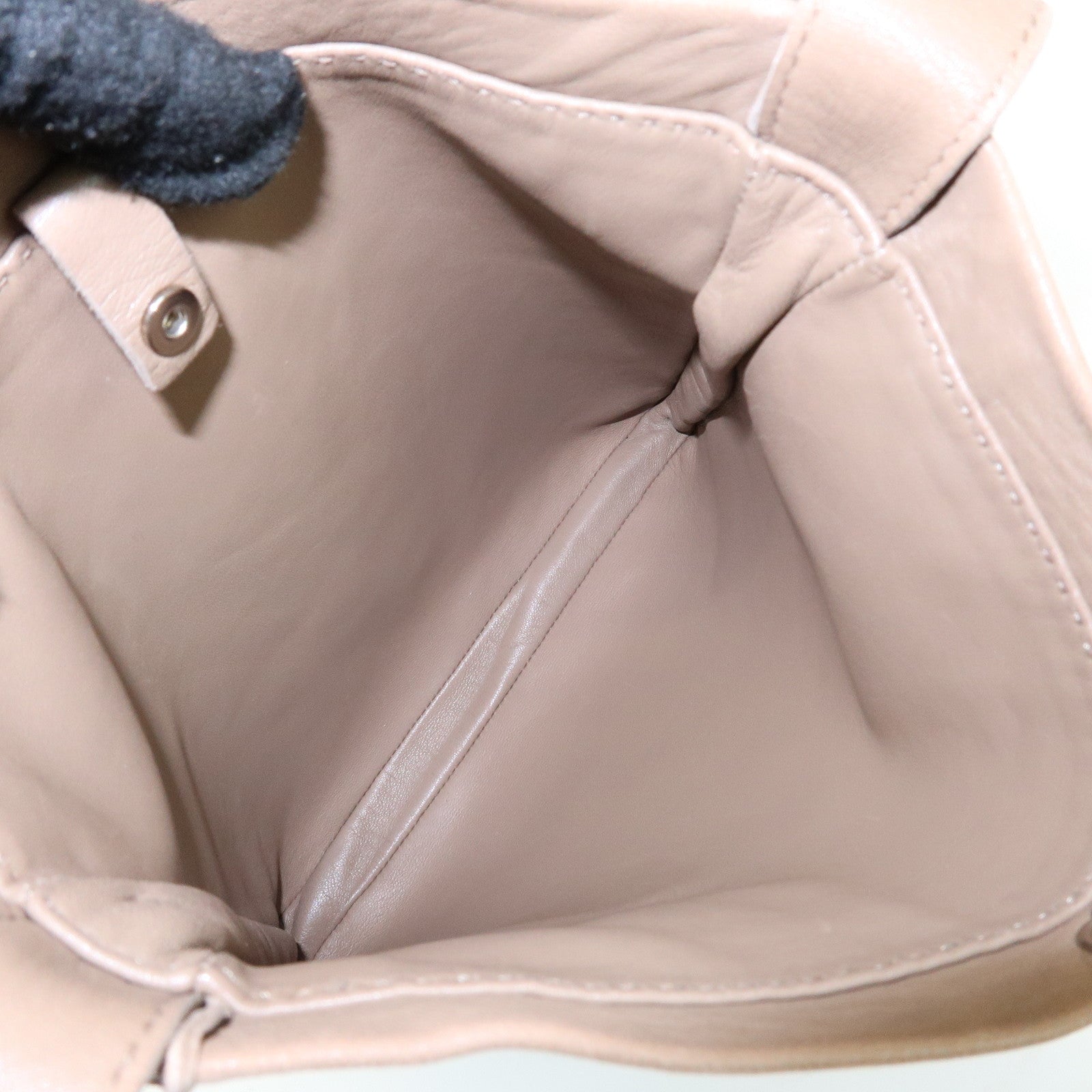HERMES Leather Clou de Selle Shoulder Bag □M Stamped Beige