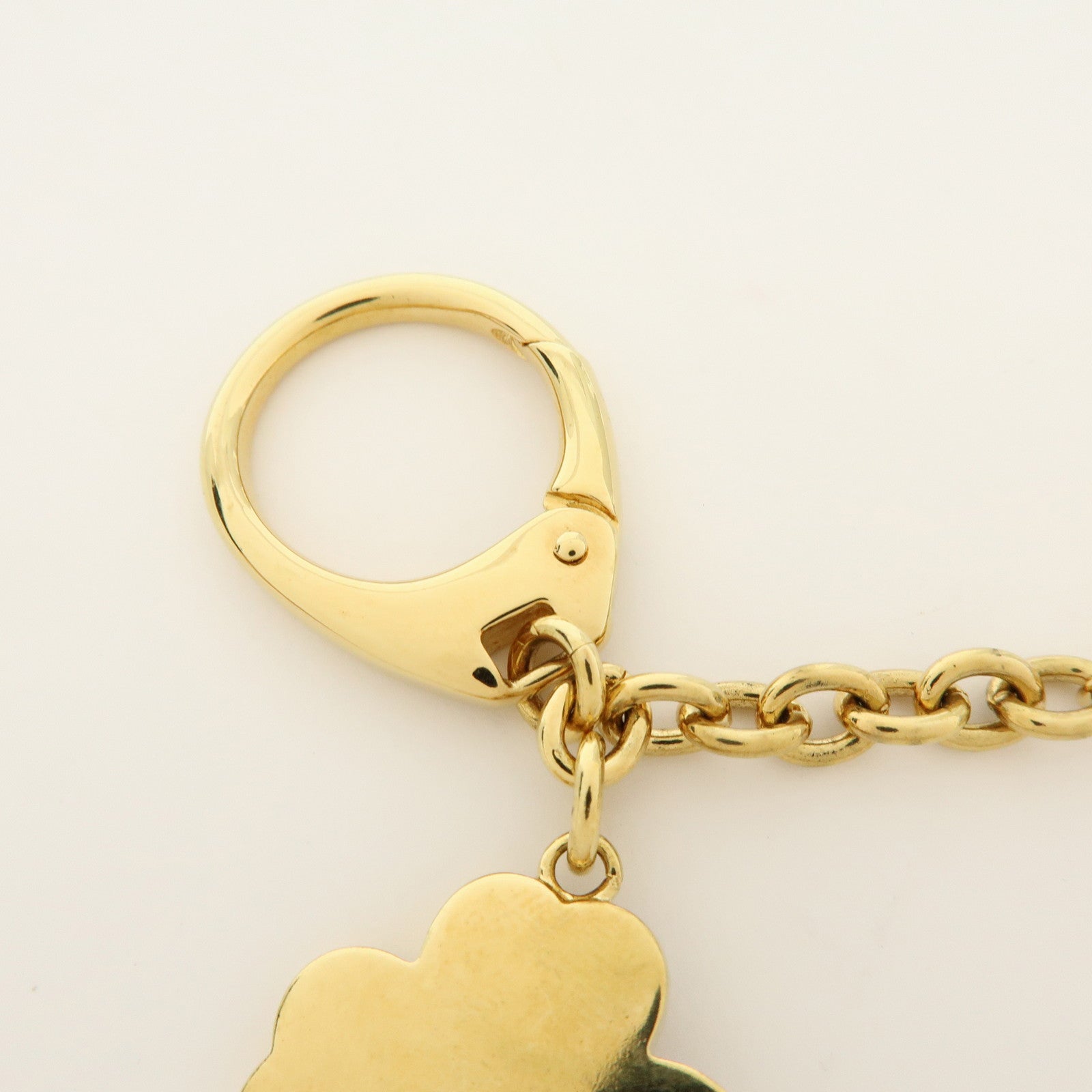 Christian Dior Metal Mother of Pearl Bag Charm Key Holder Clover Star
