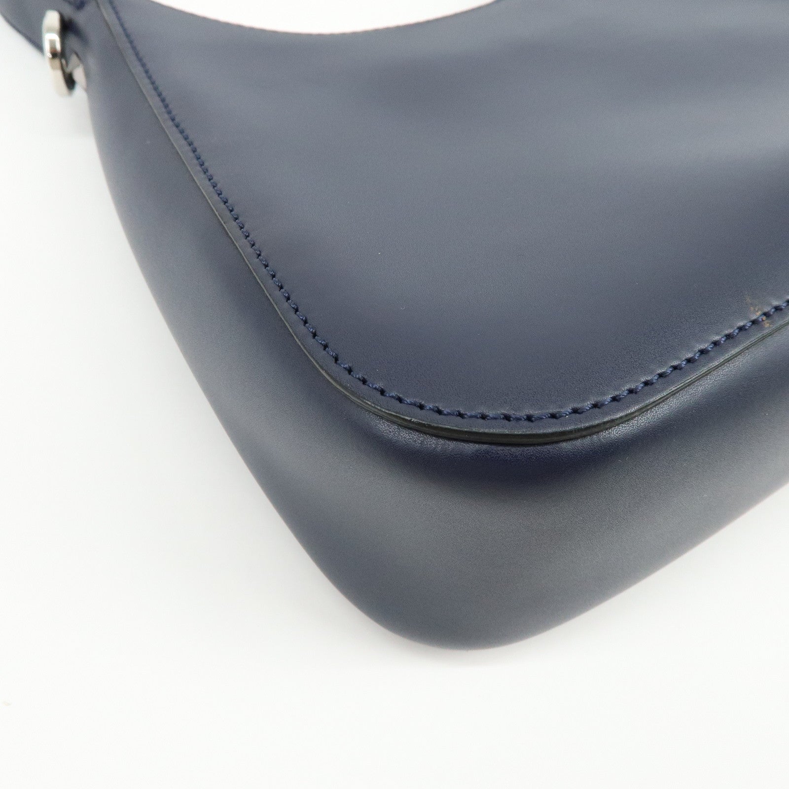 VALENTINO Logo Leather 2Way Bag Hand Bag Shoulder Bag Navy