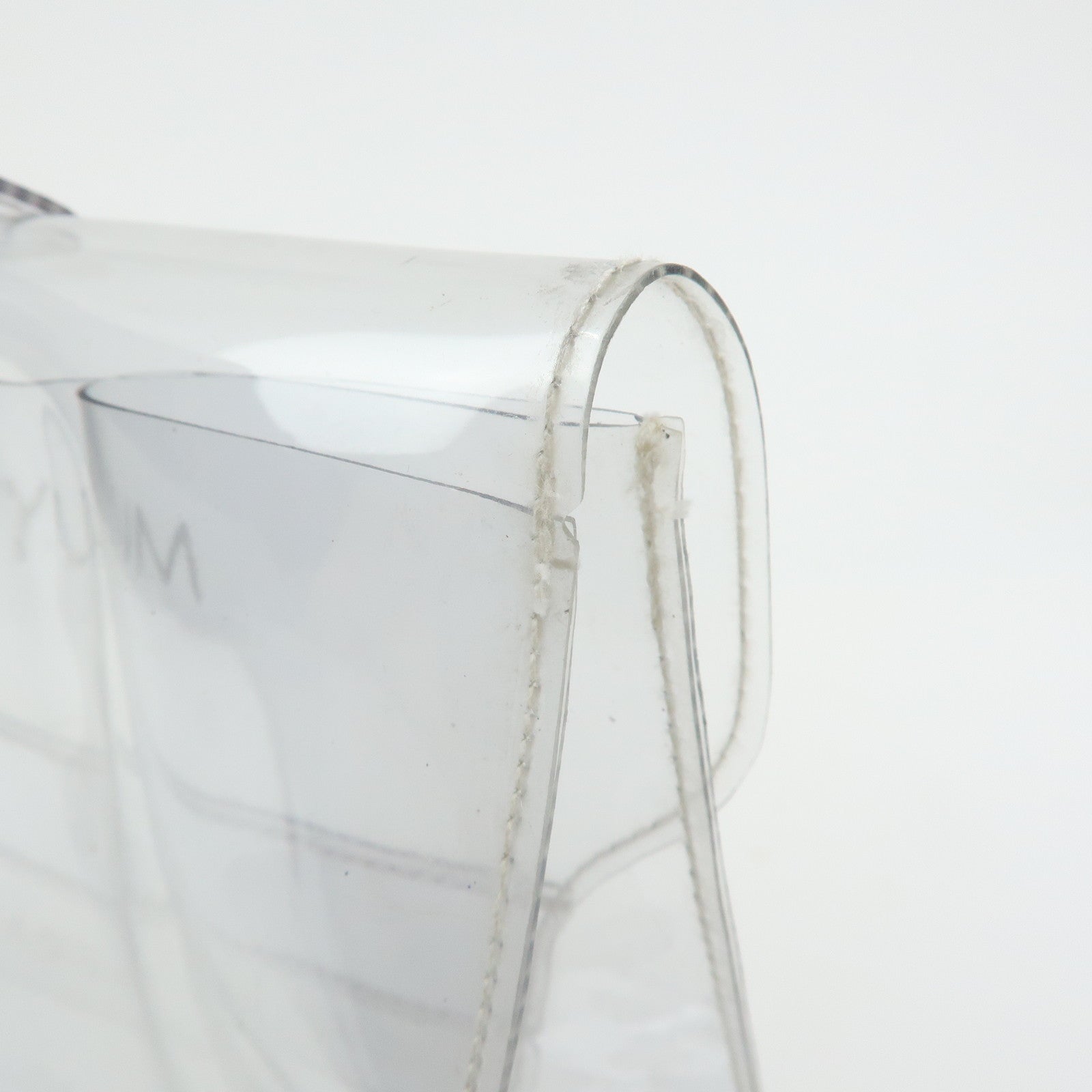 HERMES Kelly Vinyl Hand Bag Clear Transparent Gold