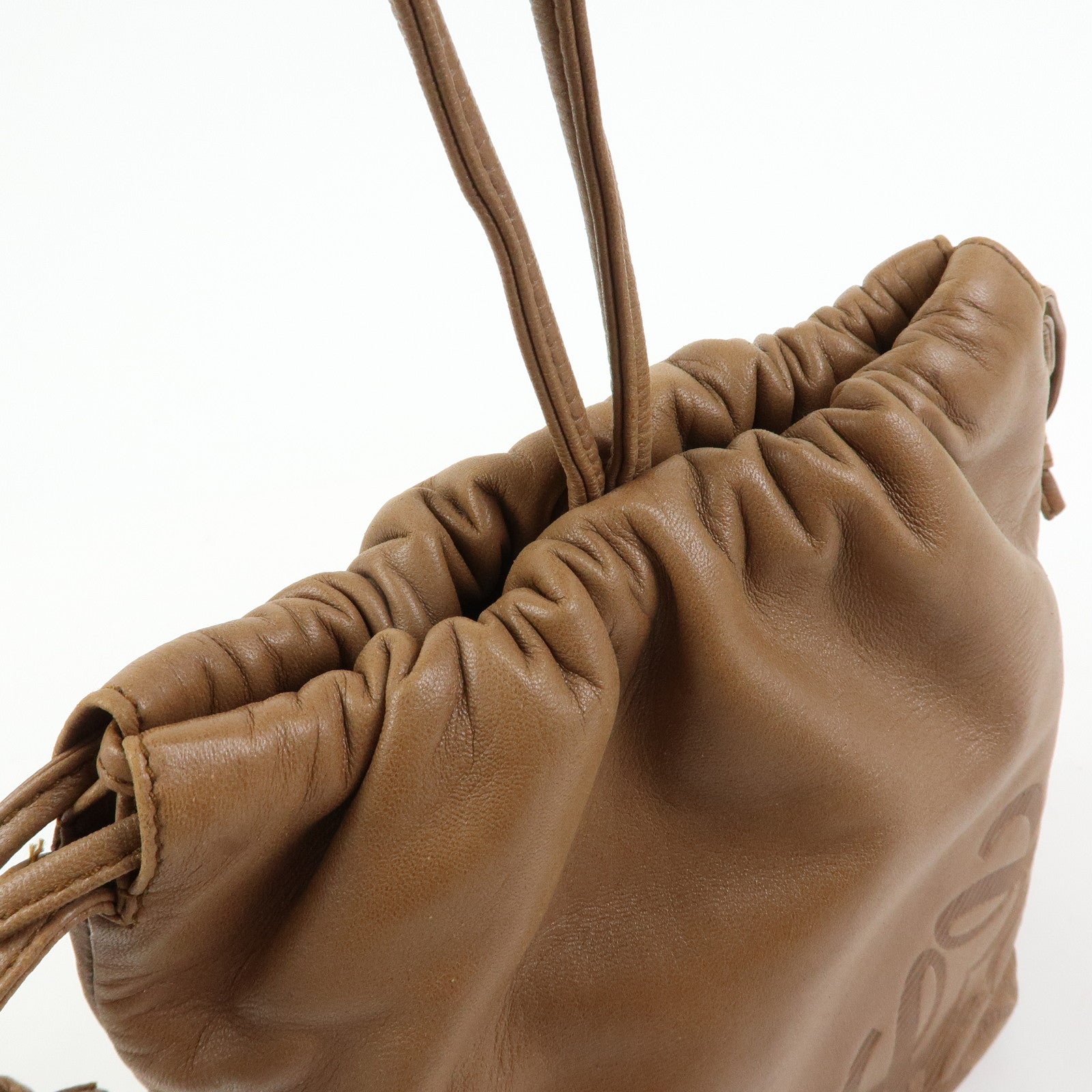 LOEWE Anagram Nappa Leather Shoulder Crossbody Bag Brown