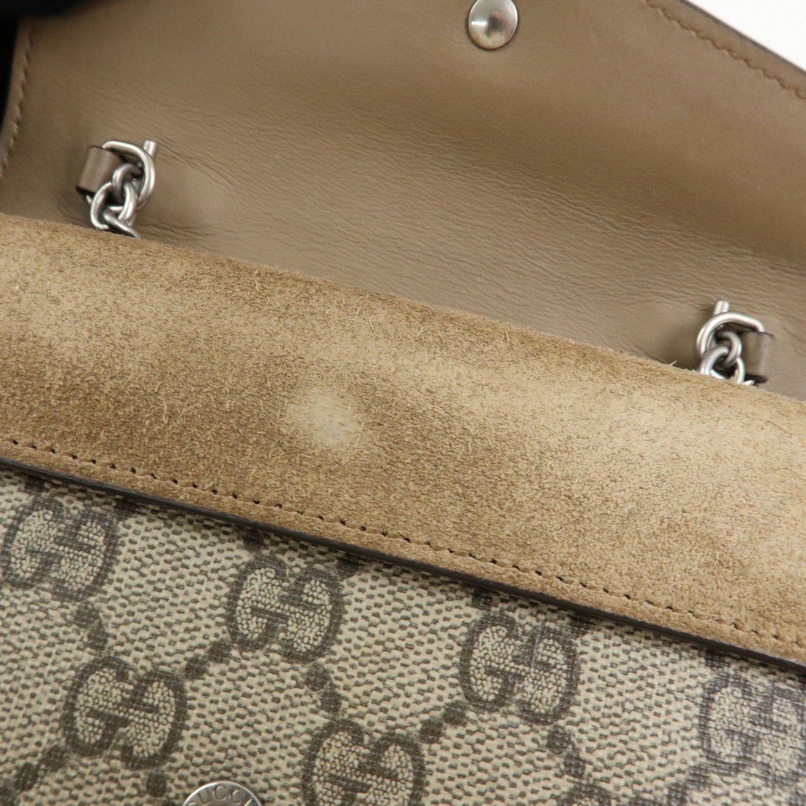 GUCCI Dionysus Super Mini Bag Leather Chain Shoulder Bag Beige 476432