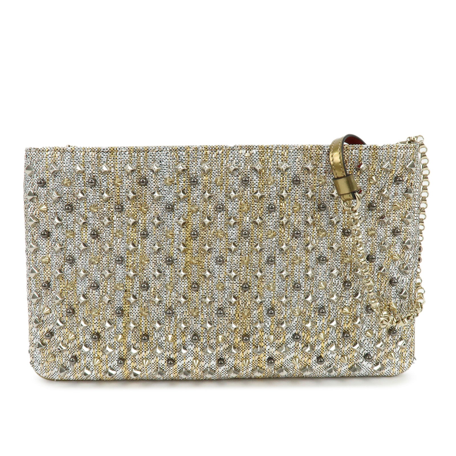 Christian Louboutin Glitter Patent Leather 2Way Bag Shoulder Bag Gold