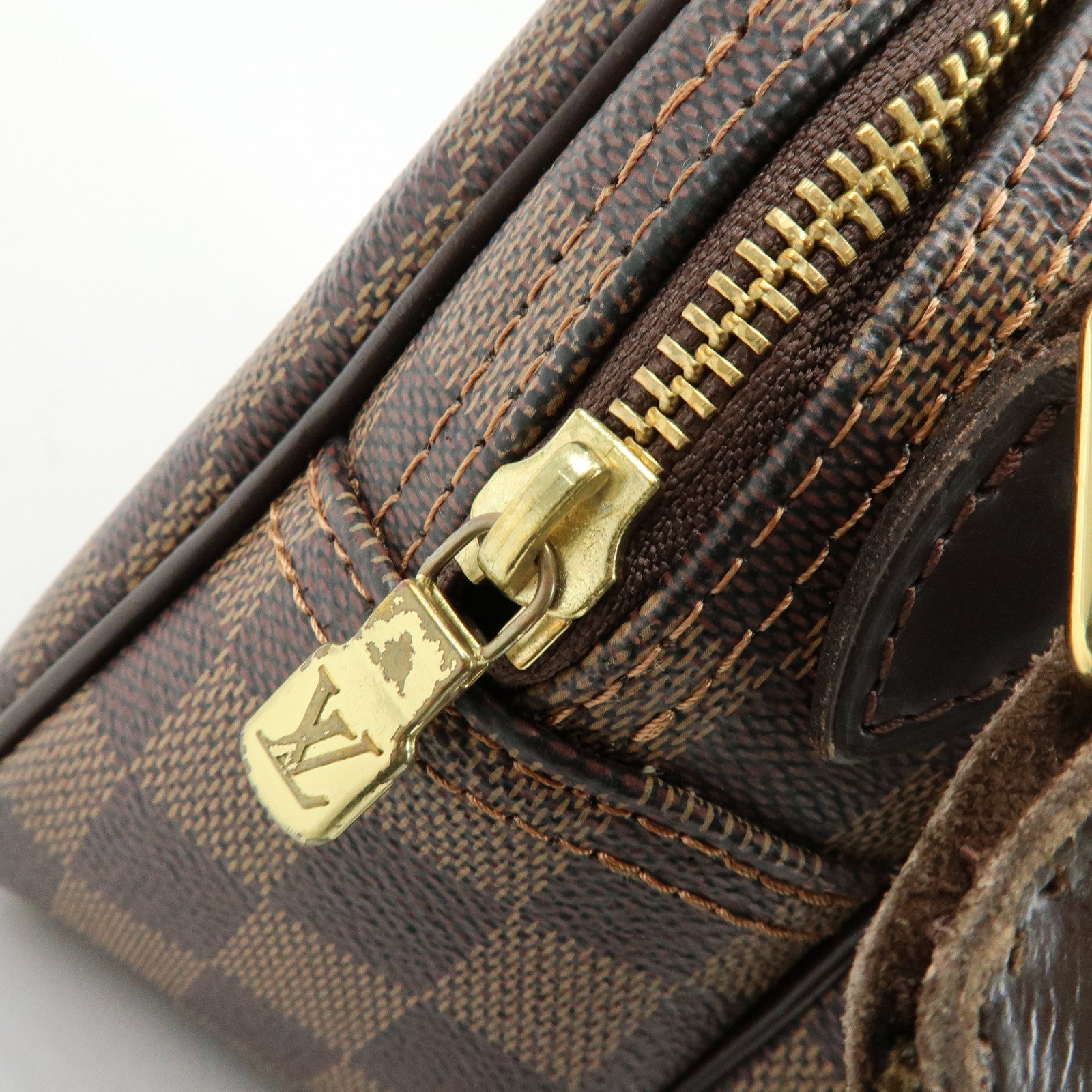 Louis Vuitton Damier Ebene Reporter PM SPO Shoulder Bag Brown M45253