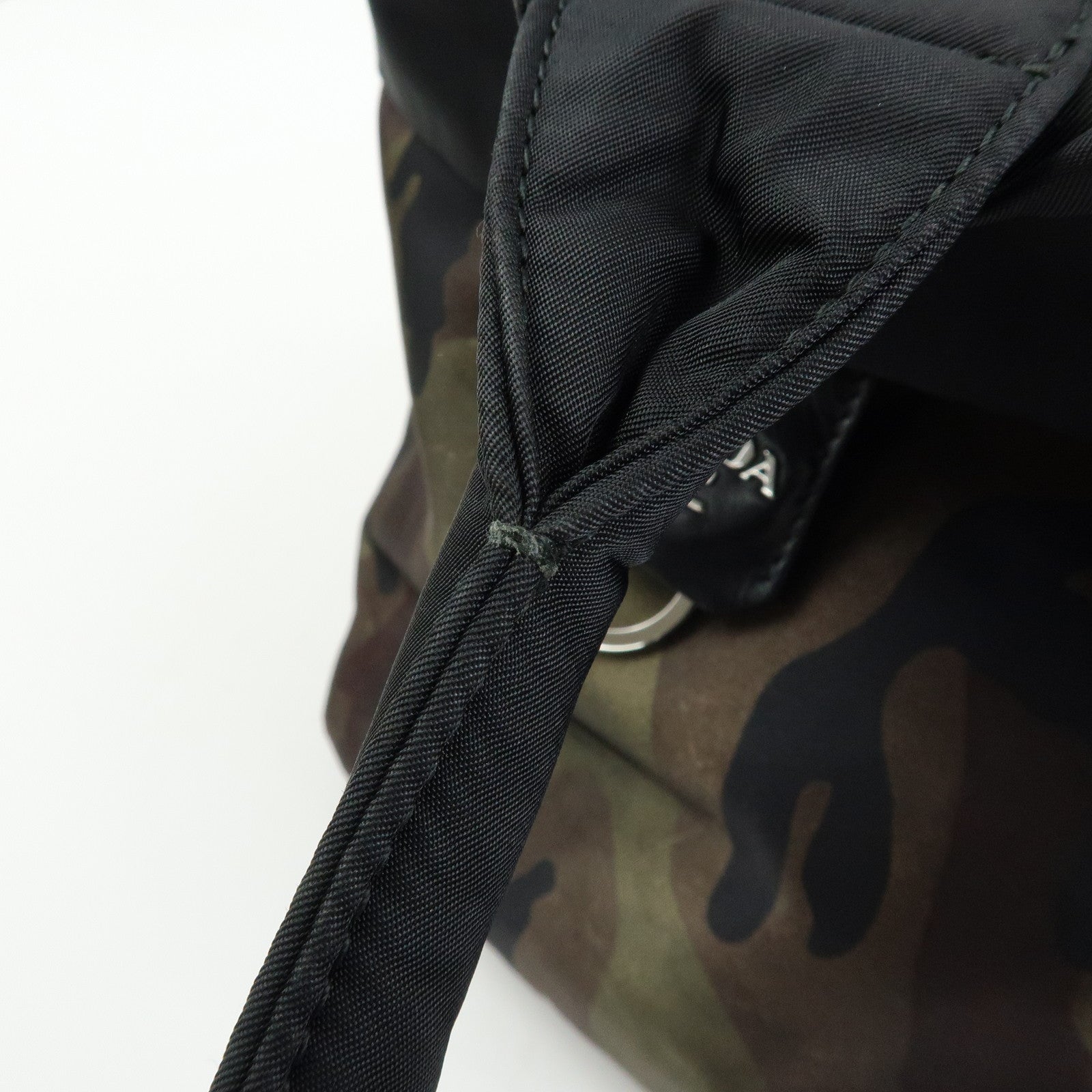 PRADA Triangle Logo Reversible 2Way Bag Hand Shoulder Bag Khaki BN1959