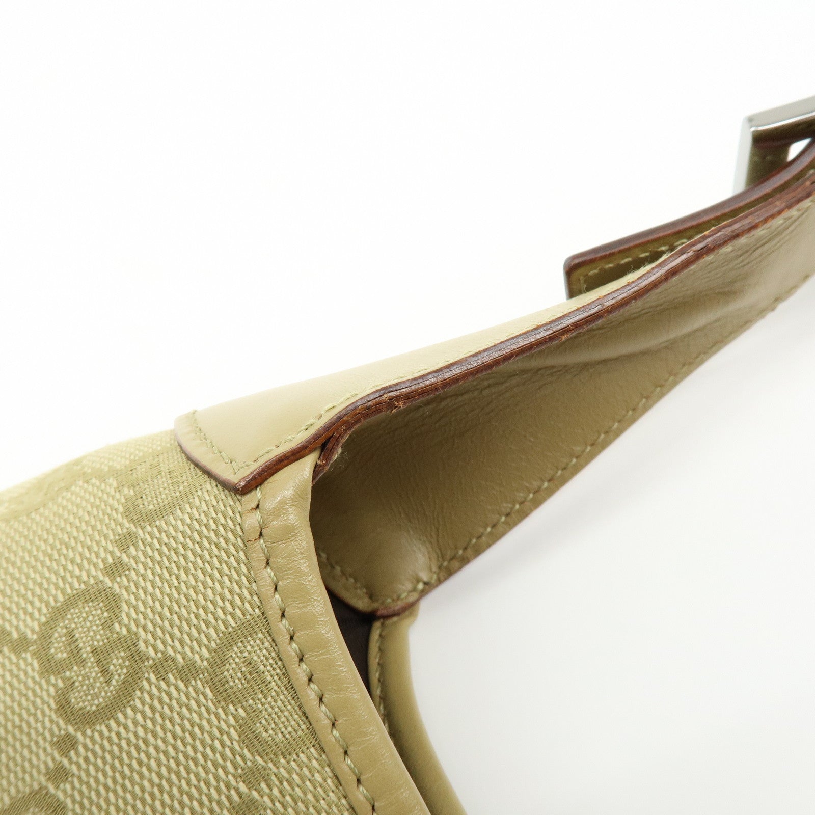GUCCI Jackie Sherry GG Canvas Leather Shoulder Bag Beige 00963 001998