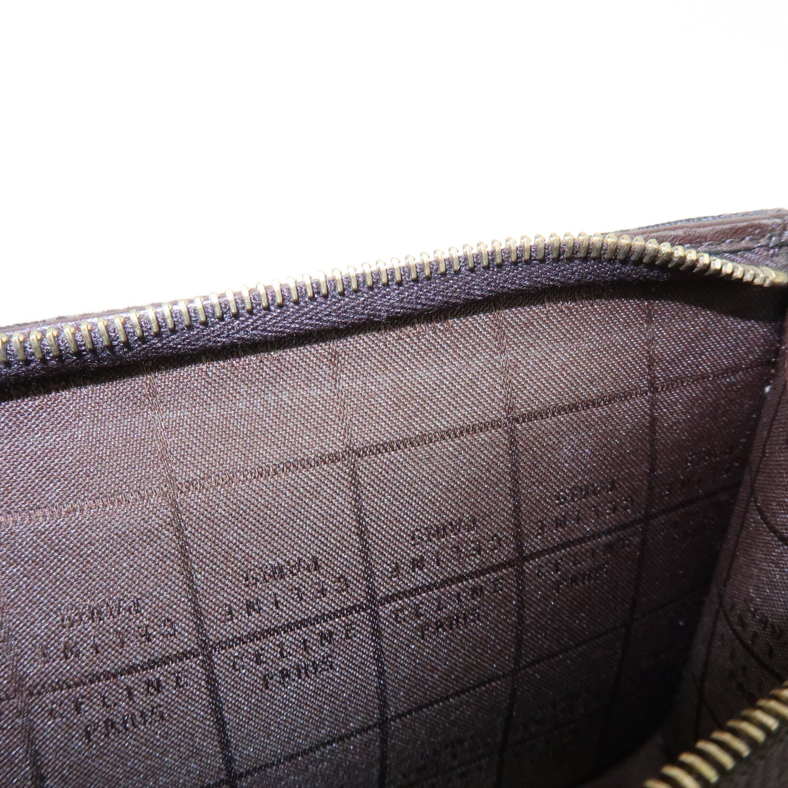 CELINE C Macadam Canvas Mini Cosmetic Pouch Makeup Bag Brown