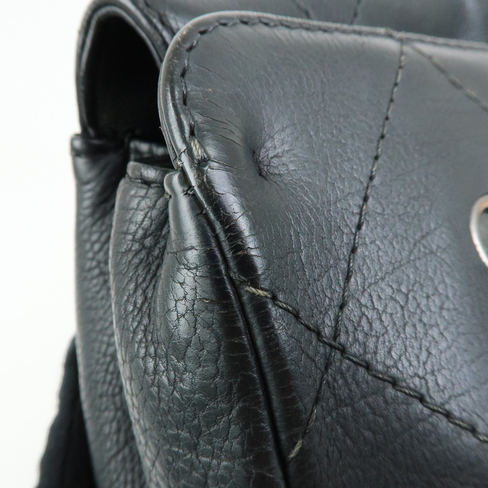 CHANEL COCO Mark Wild Stitch Calf Leather Chain Shoulder Bag Black