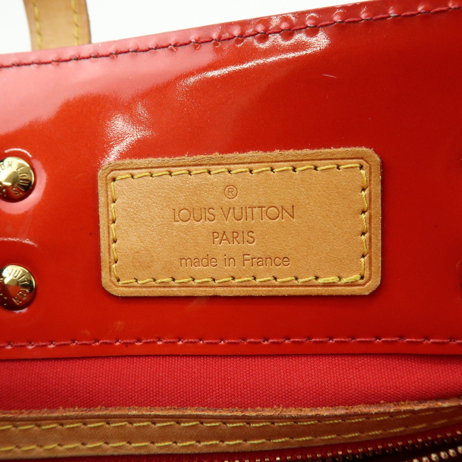 Louis Vuitton Monogram Vernis Reade PM Hand Bag Rouge M91088