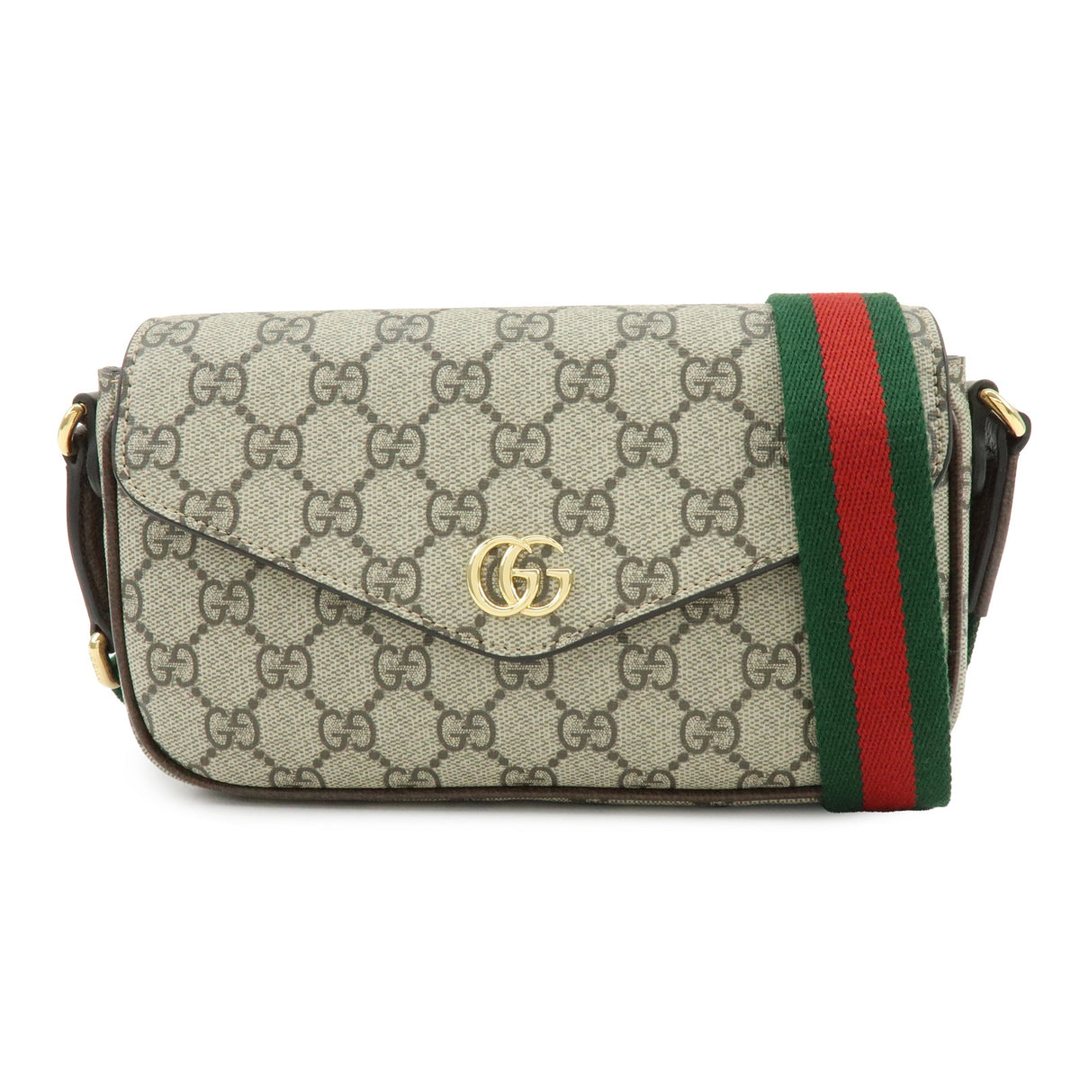 GUCCI Sherry Double G GG Supreme Leather Shoulder Bag Beige 764961