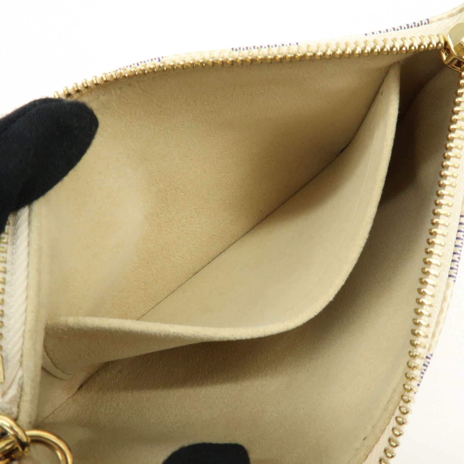 Louis Vuitton Damier Azur Pochette Milla MM Mini Accesory Pouch N60027