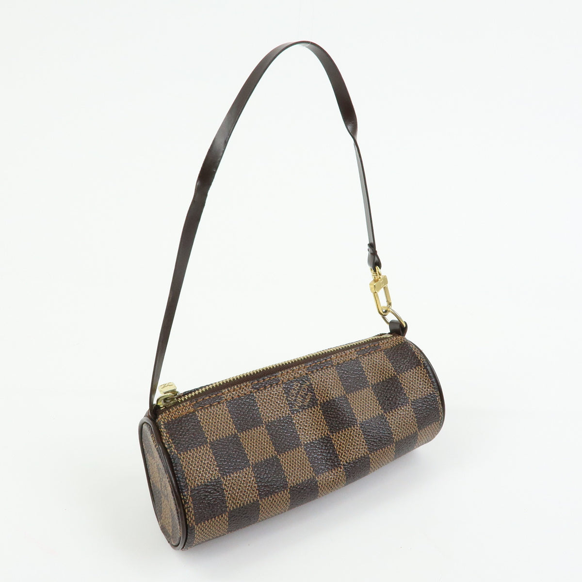 Louis Vuitton Damier Canvas Leather Mini Pouch for Papillon Bag Brown
