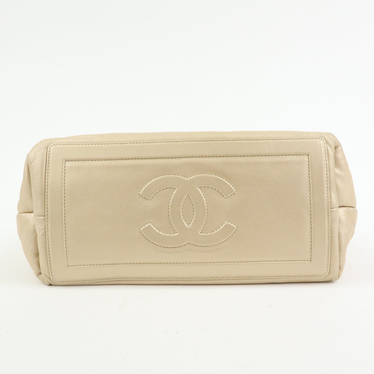 CHANEL COCO Cocoon Nylon Leather Medium Tote Bag Hand Bag Gold A48611