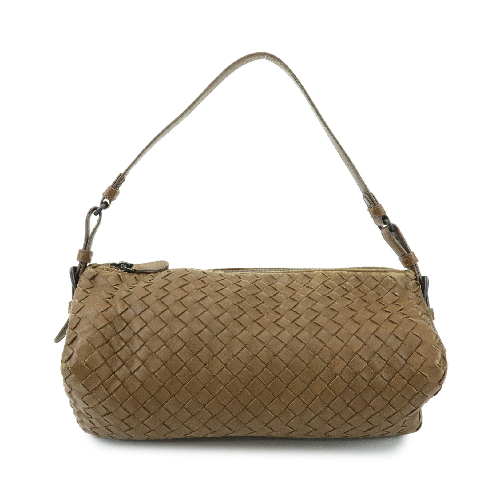 BOTTEGA VENETA Intrecciato Leather Hand Bag Shoulder Bag Mocha Brown