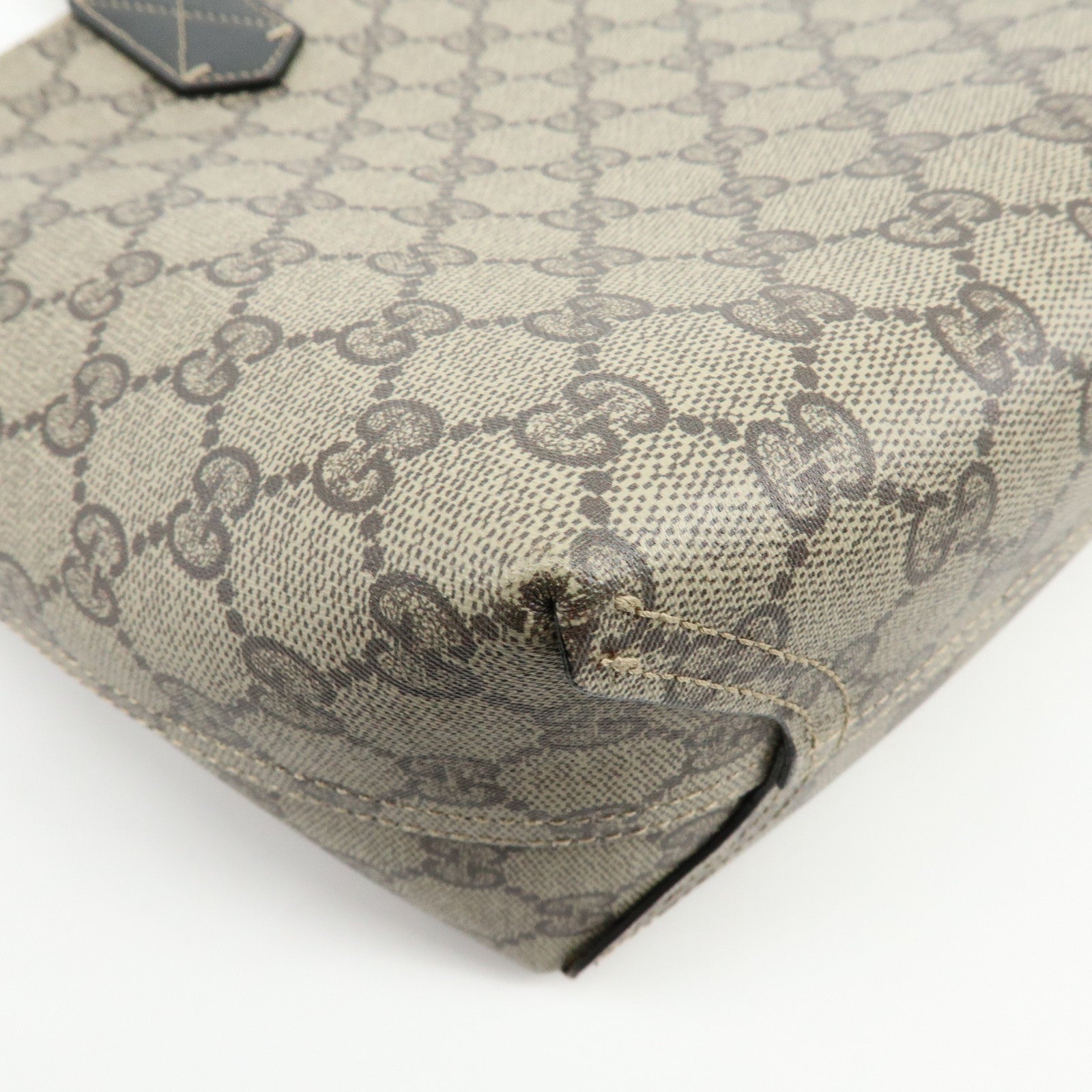 GUCCI GG Supreme Leather Reversible Tote Bag Hand Bag Beige 372618
