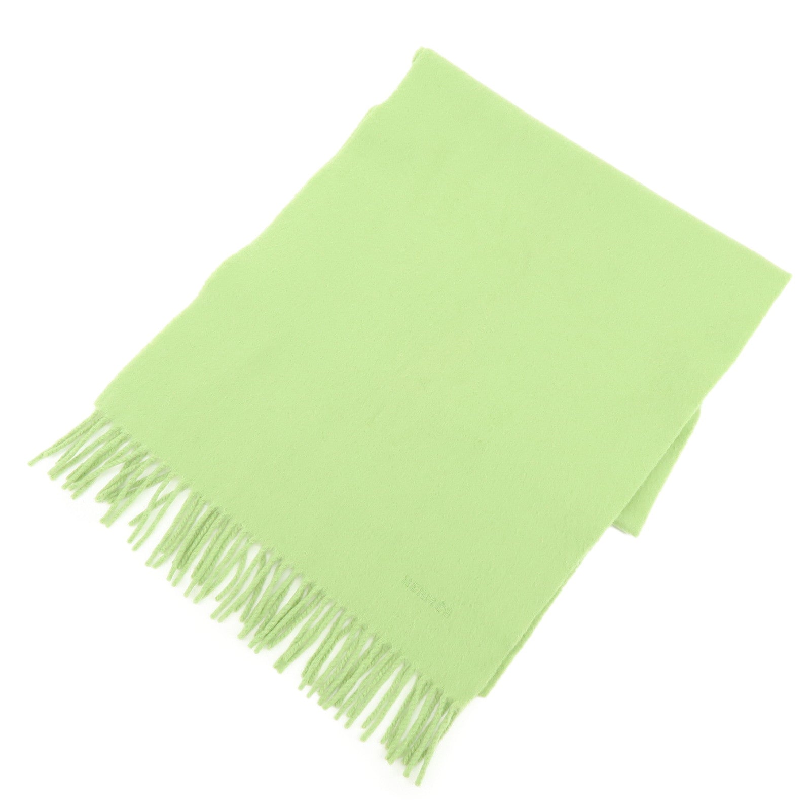 HERMES Cashmere 100% Scarf Shawl Stole Light Green