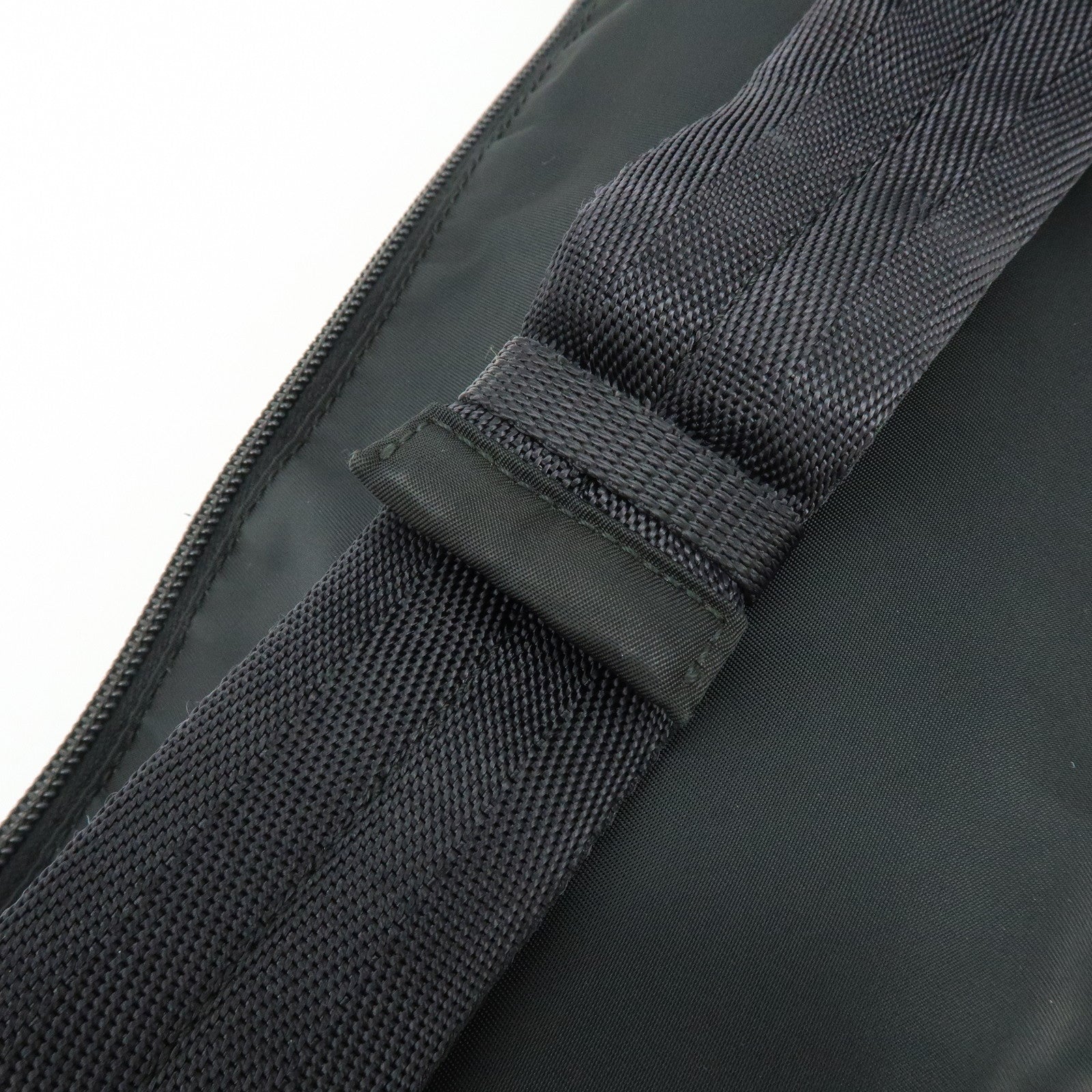 PRADA Triangle Logo Nylon Waist Bag Body Bag Black VA0056