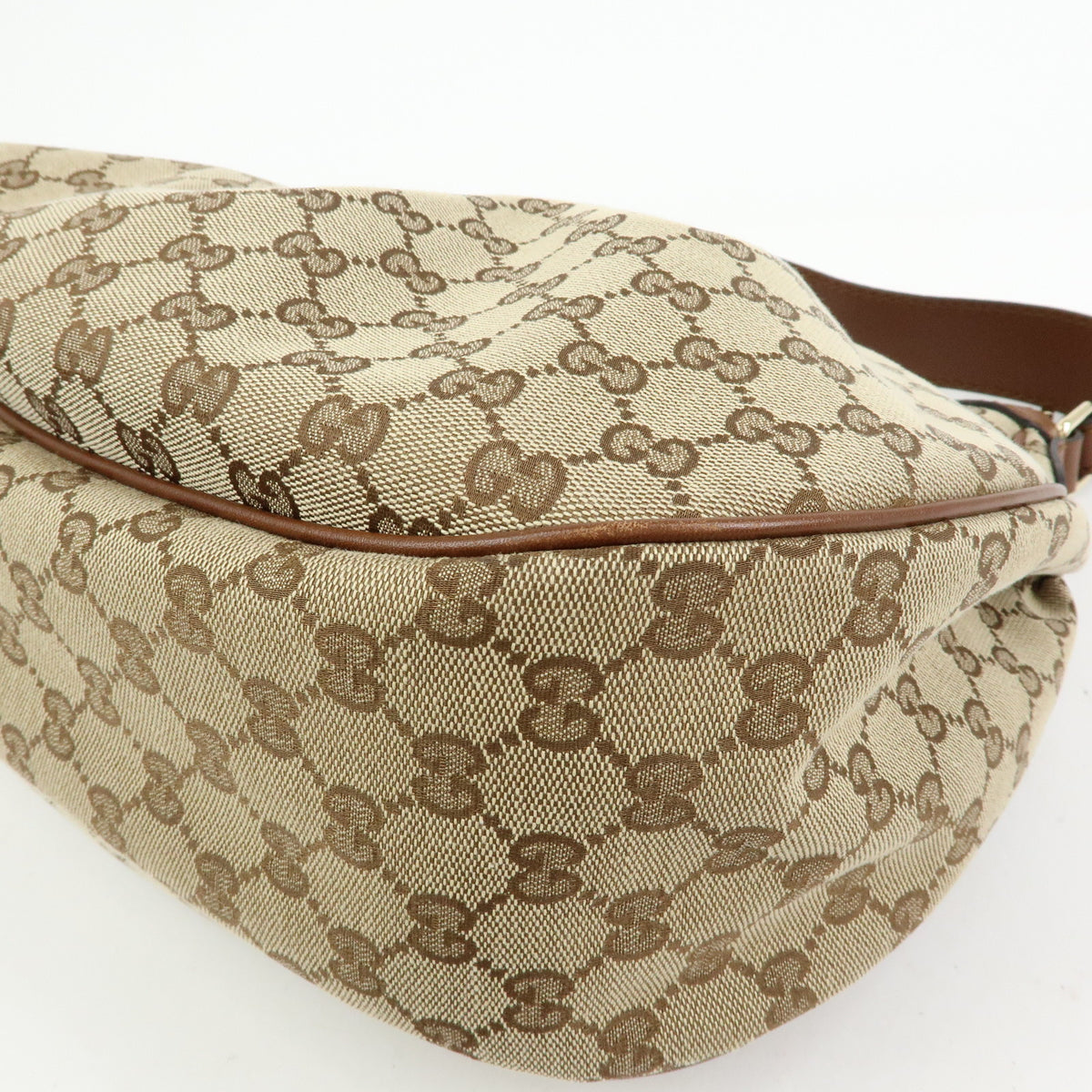 GUCCI Sukey Interlocking G GG Canvas Leather Shoulder Bag Beige 232955
